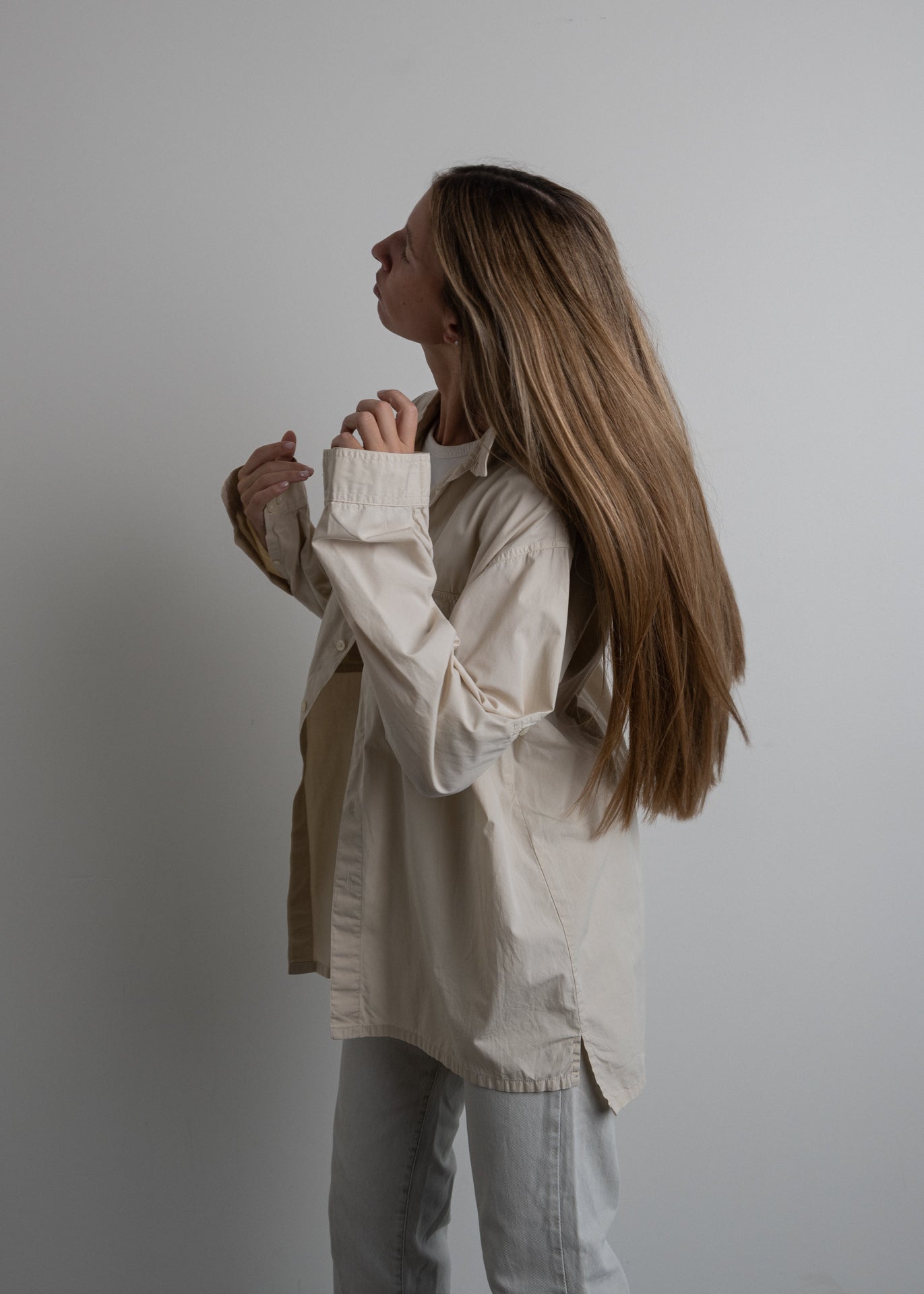 Vintage Beige Oversized Shirt