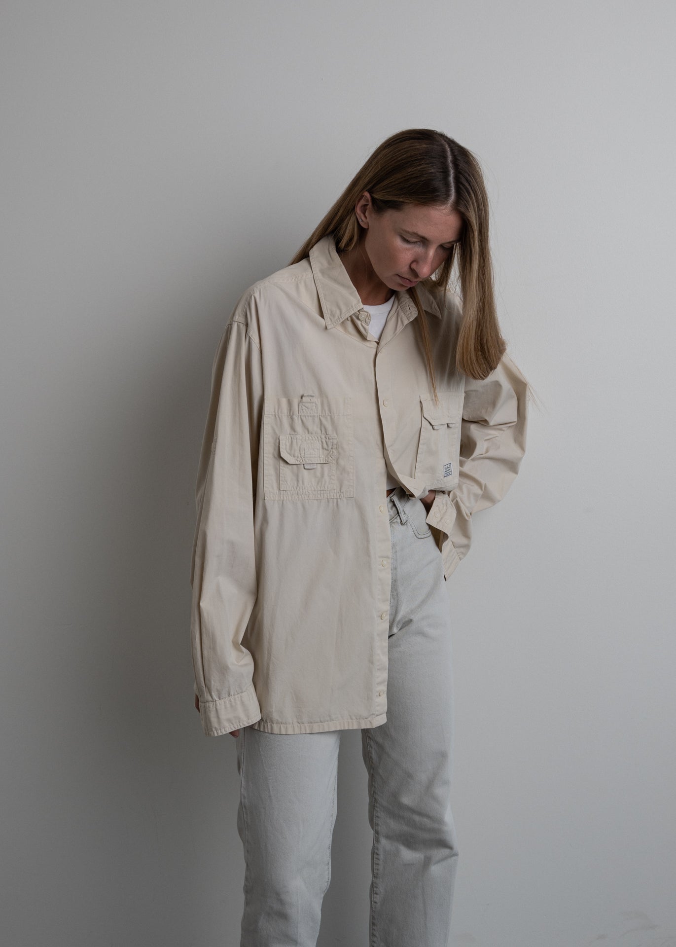 Vintage Beige Oversized Shirt