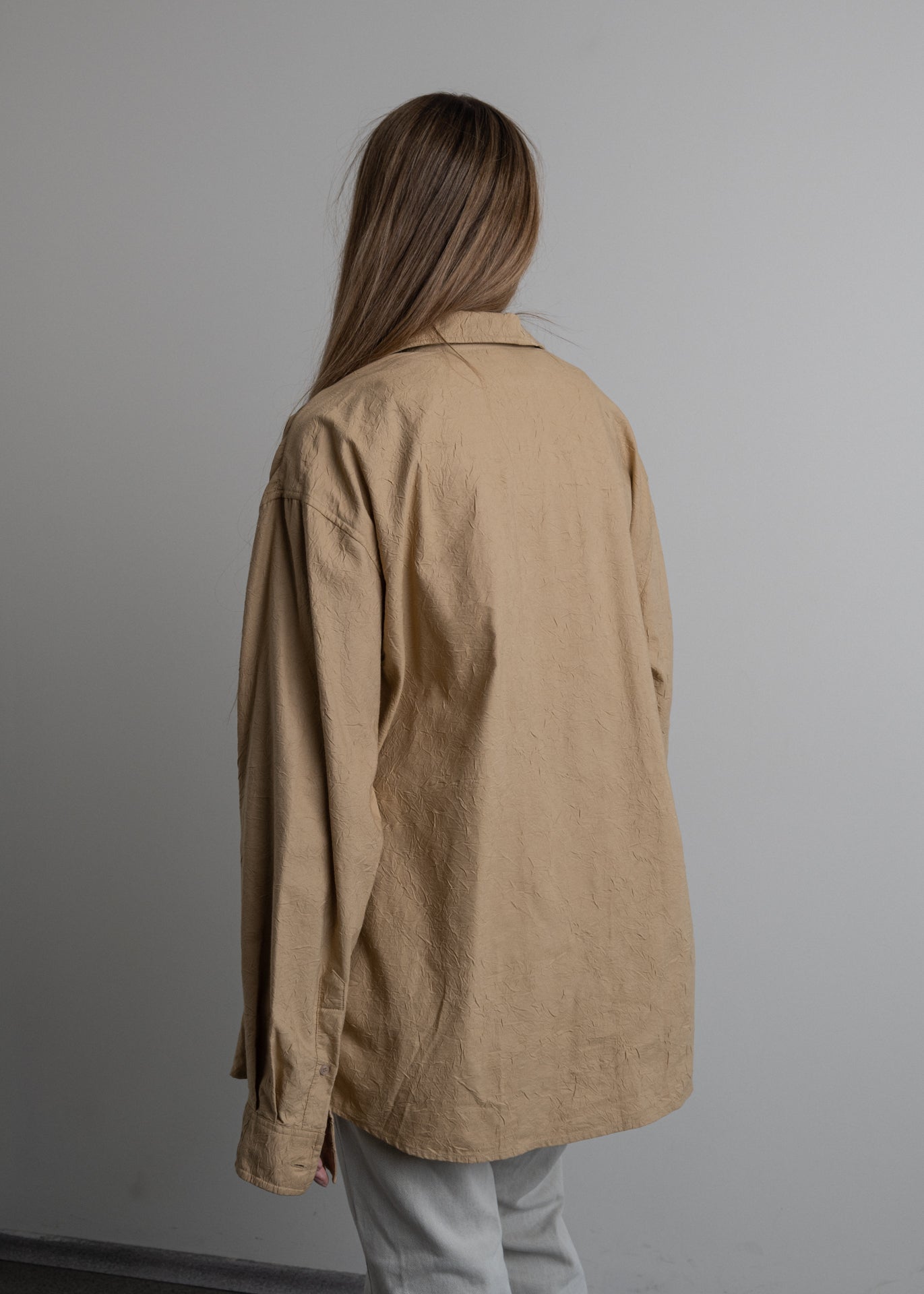 Vintage Beige Oversized Blouse