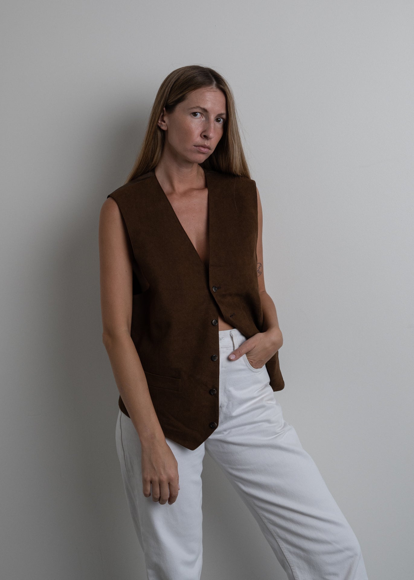 Vintage Brown Velvet Vest