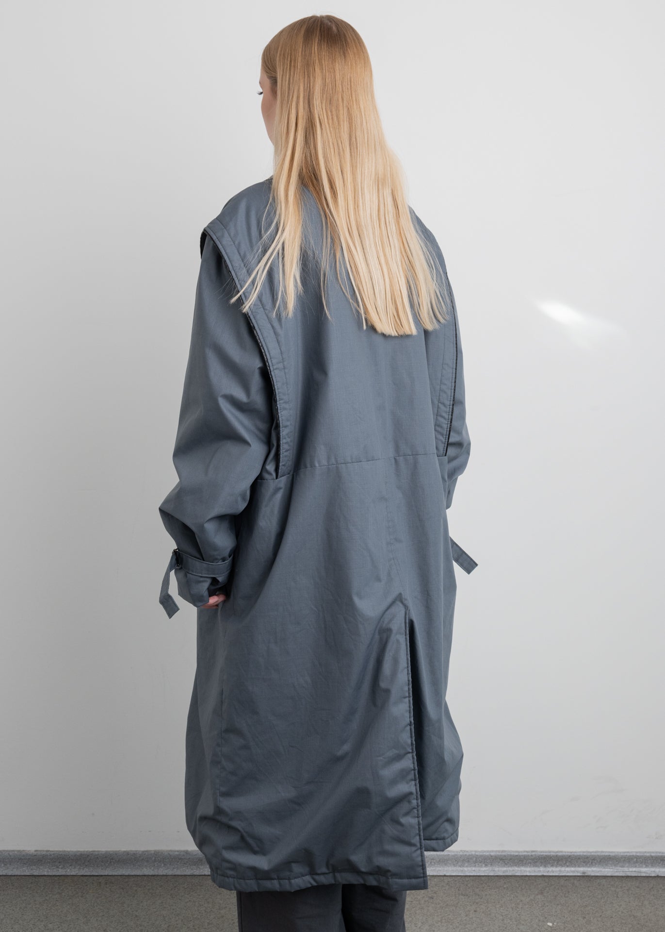 Vintage Grey Oversized Rain Coat