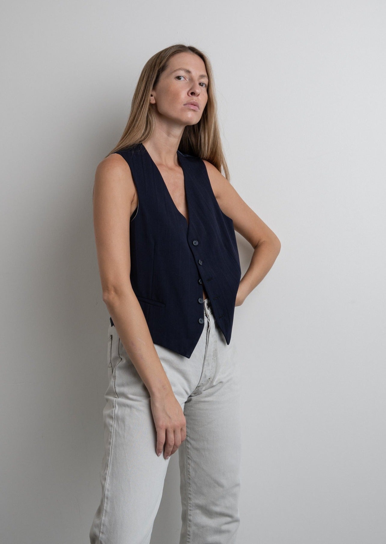 Vintage Navy Blue Vest