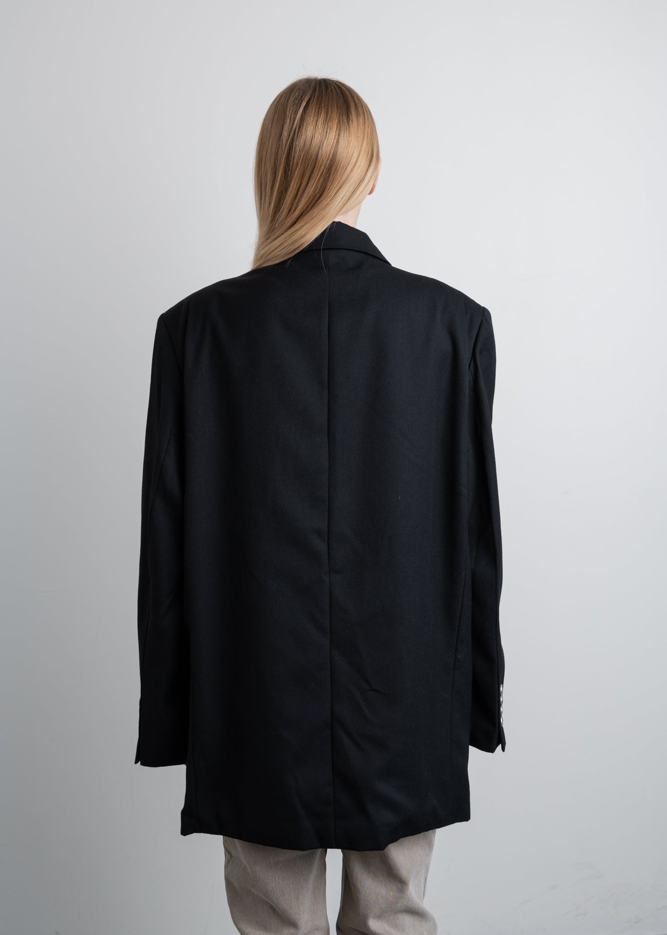 Vintage Black Oversized Straight Cut Jacket
