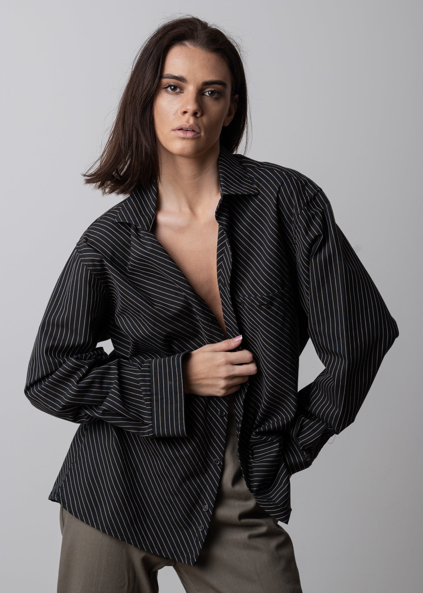 Vintage Black Oversized Blouse
