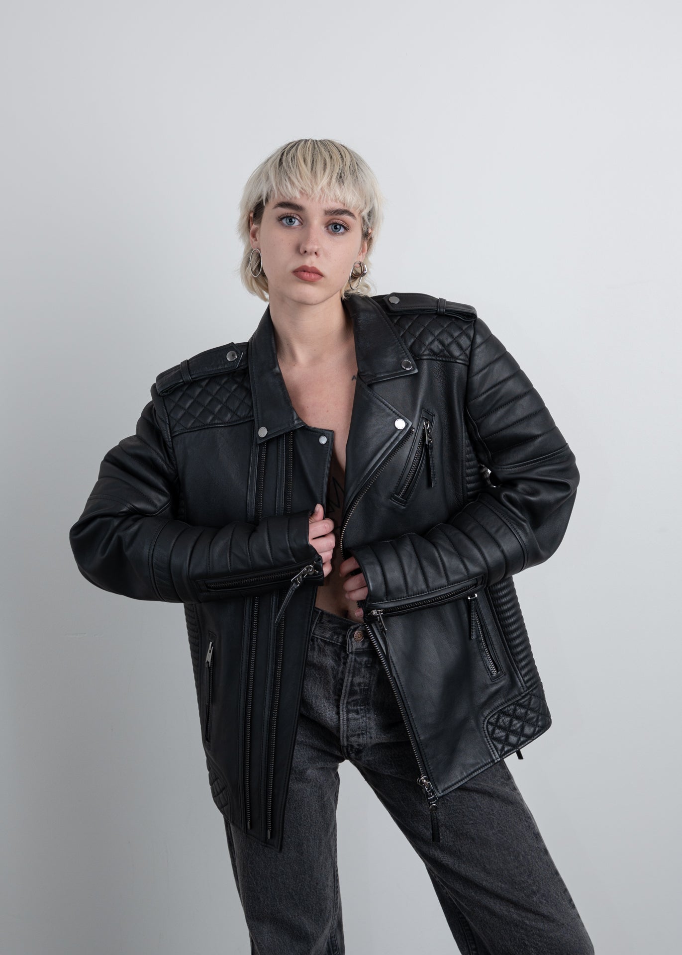 BODA SKINS Matte Black Leather Jacket