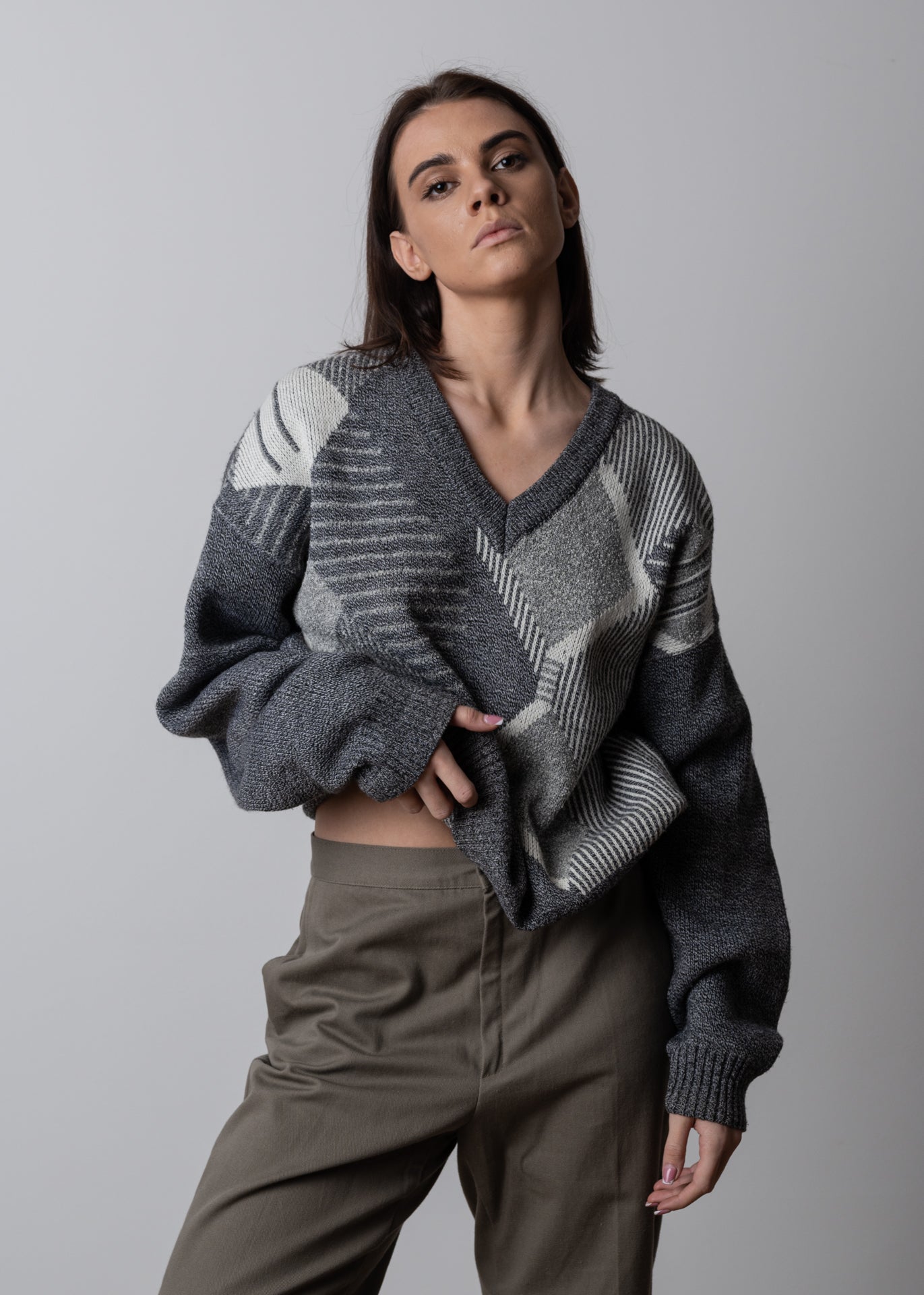 Vintage Grey Oversized Sweater