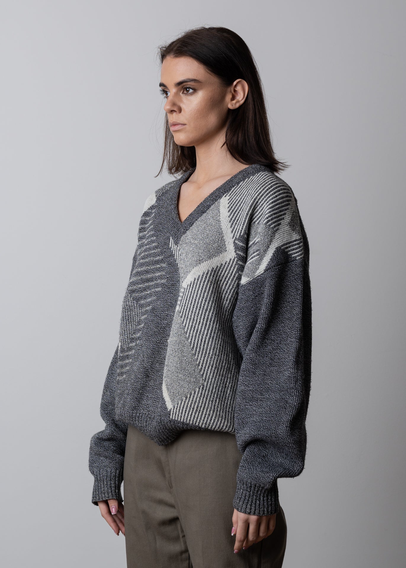 Vintage Grey Oversized Sweater
