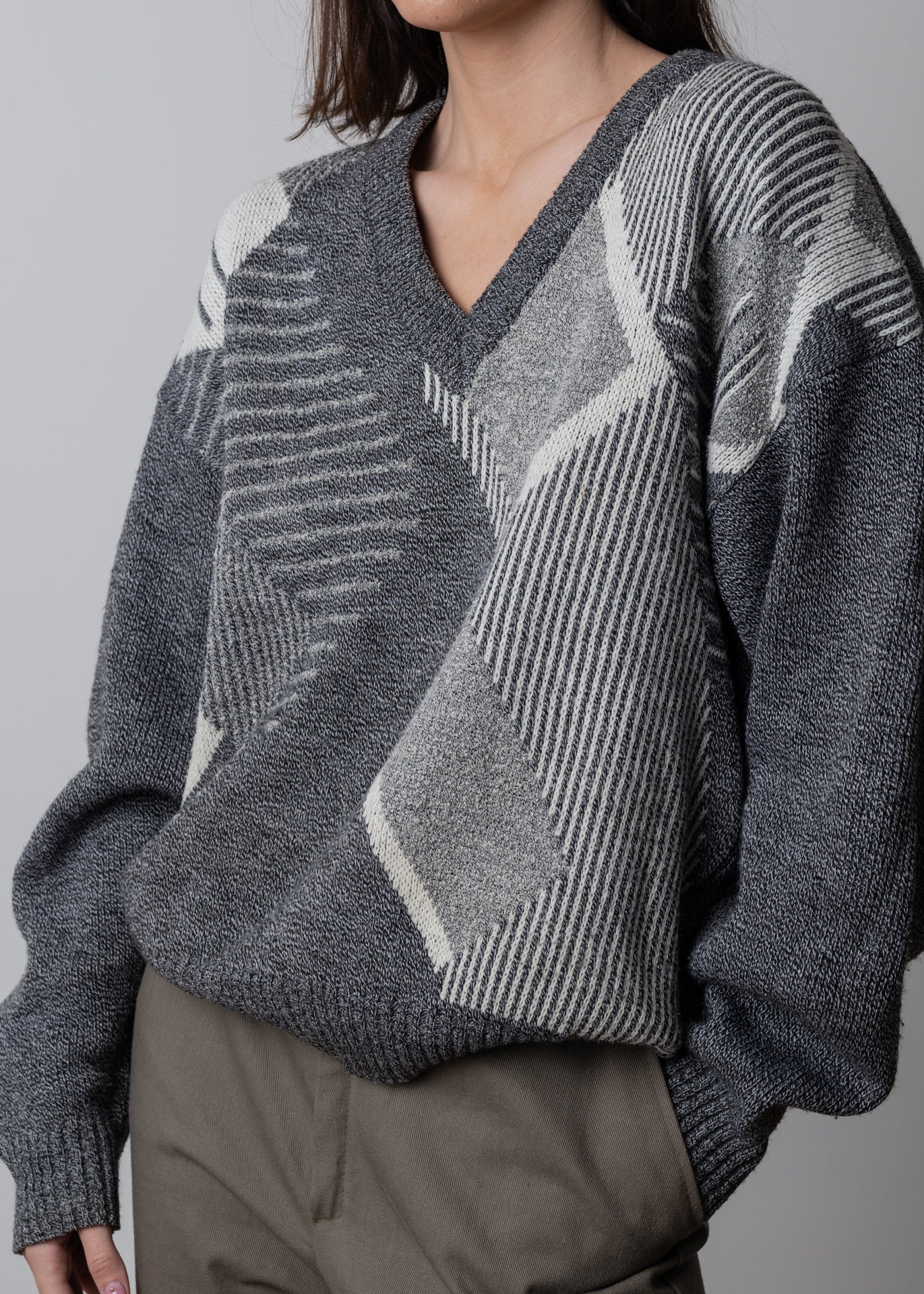 Vintage Grey Oversized Sweater