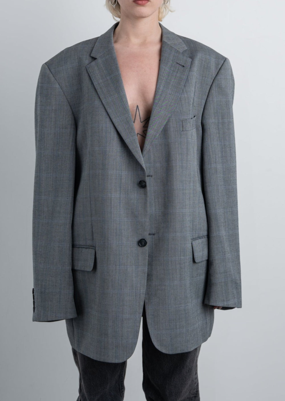 Vintage Grey Oversized Blazer