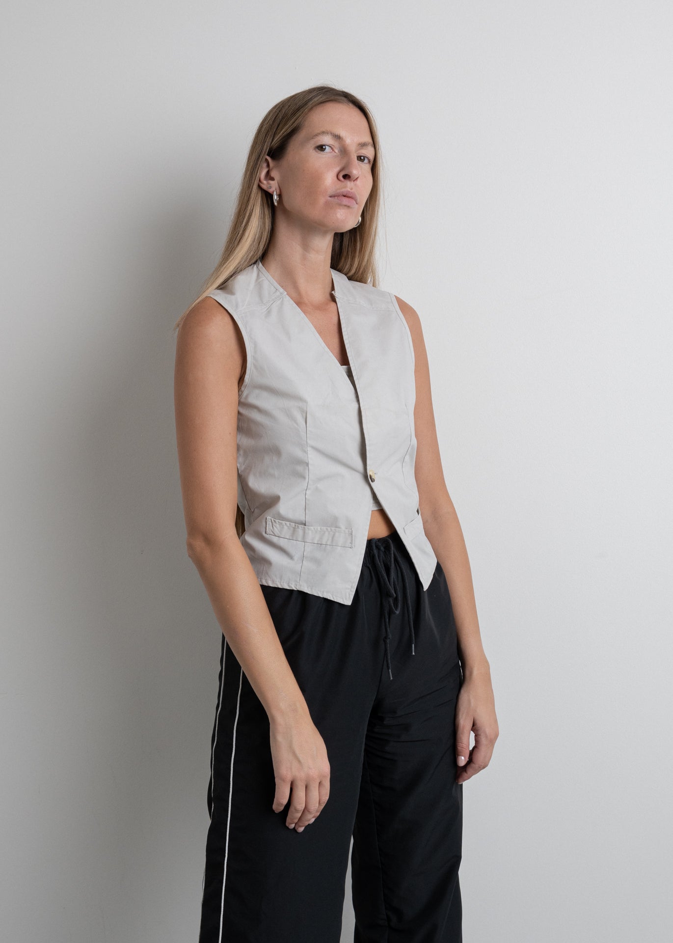 Vintage Grey Oversized Vest