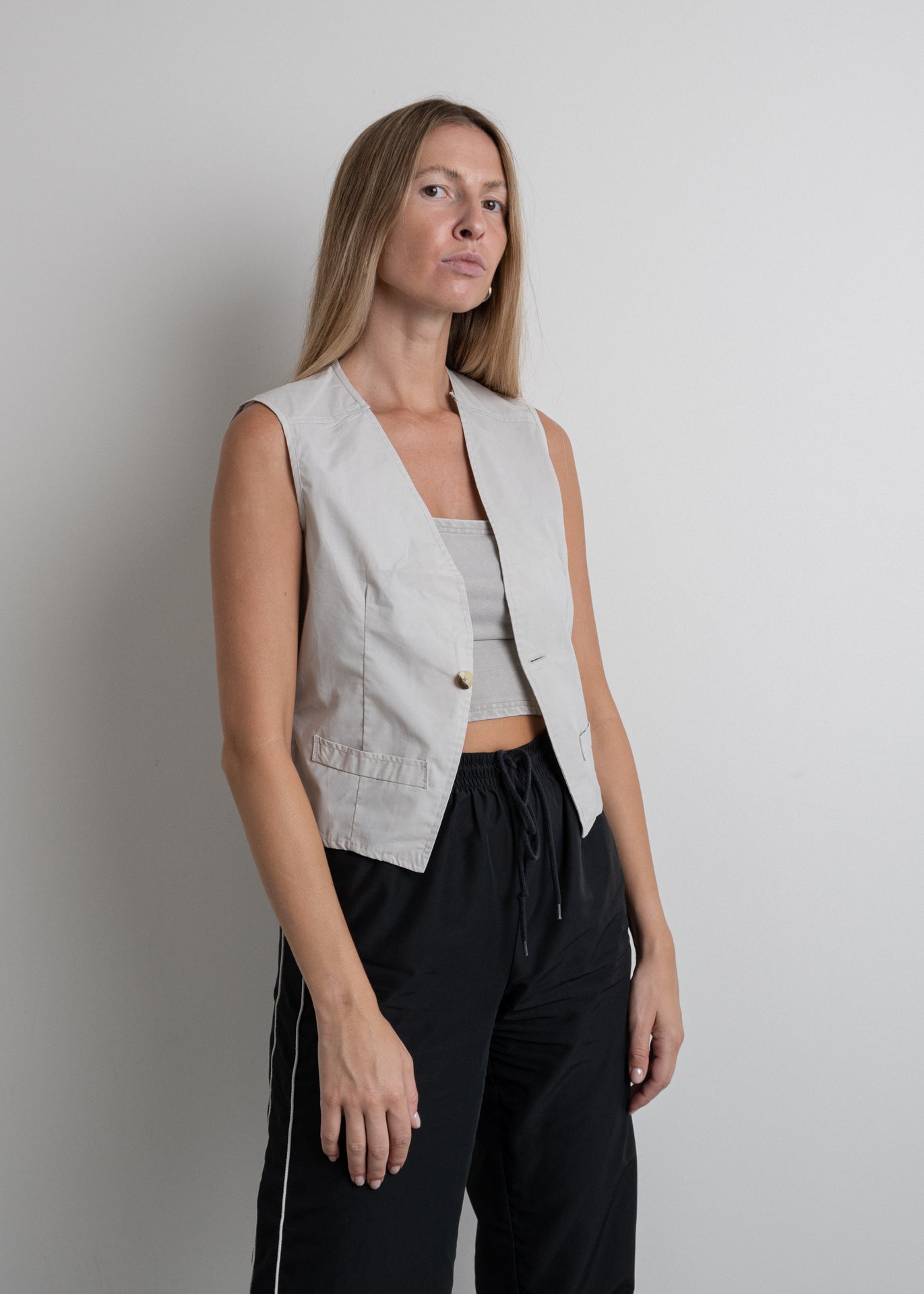 Vintage Grey Oversized Vest
