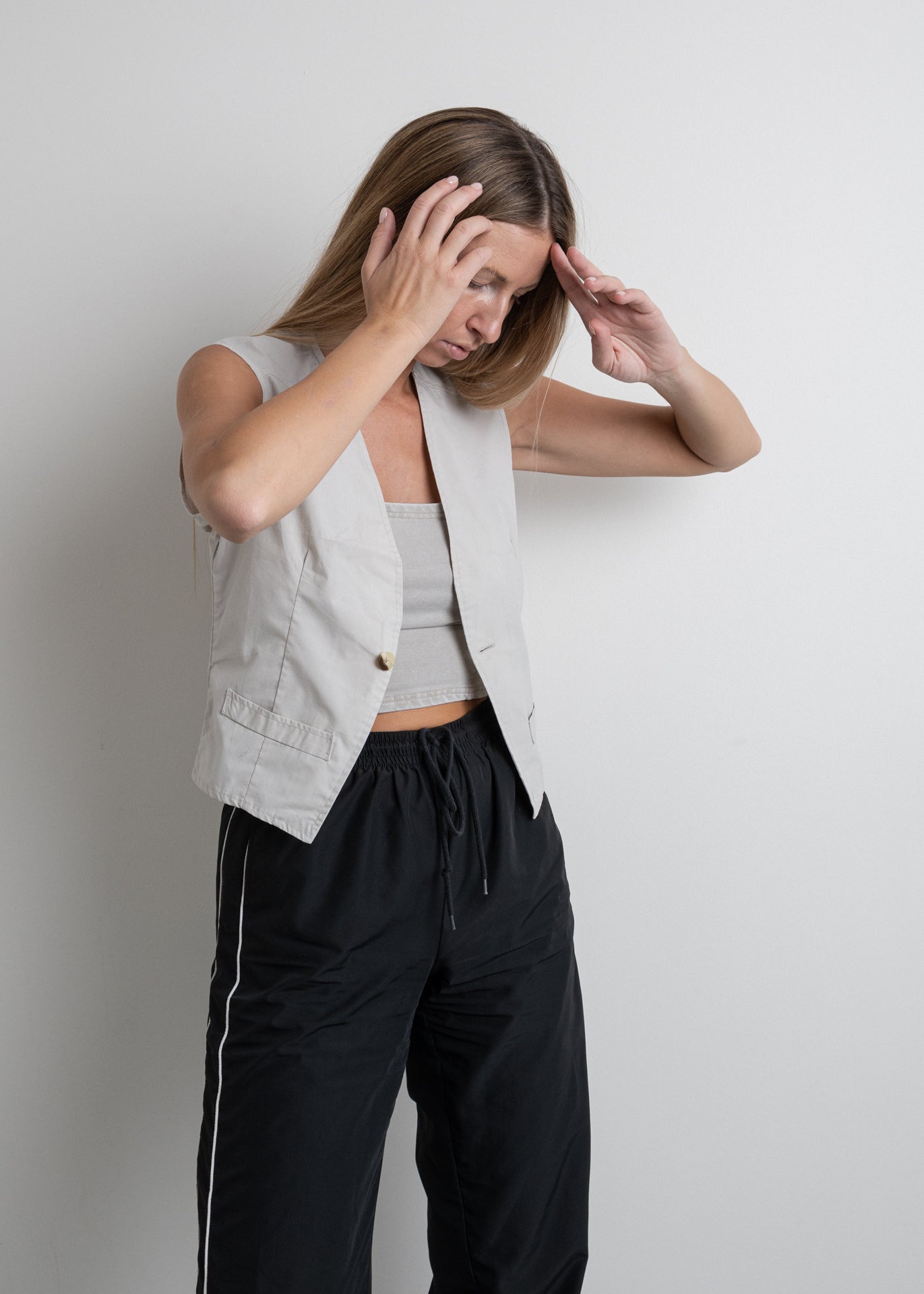Vintage Grey Oversized Vest