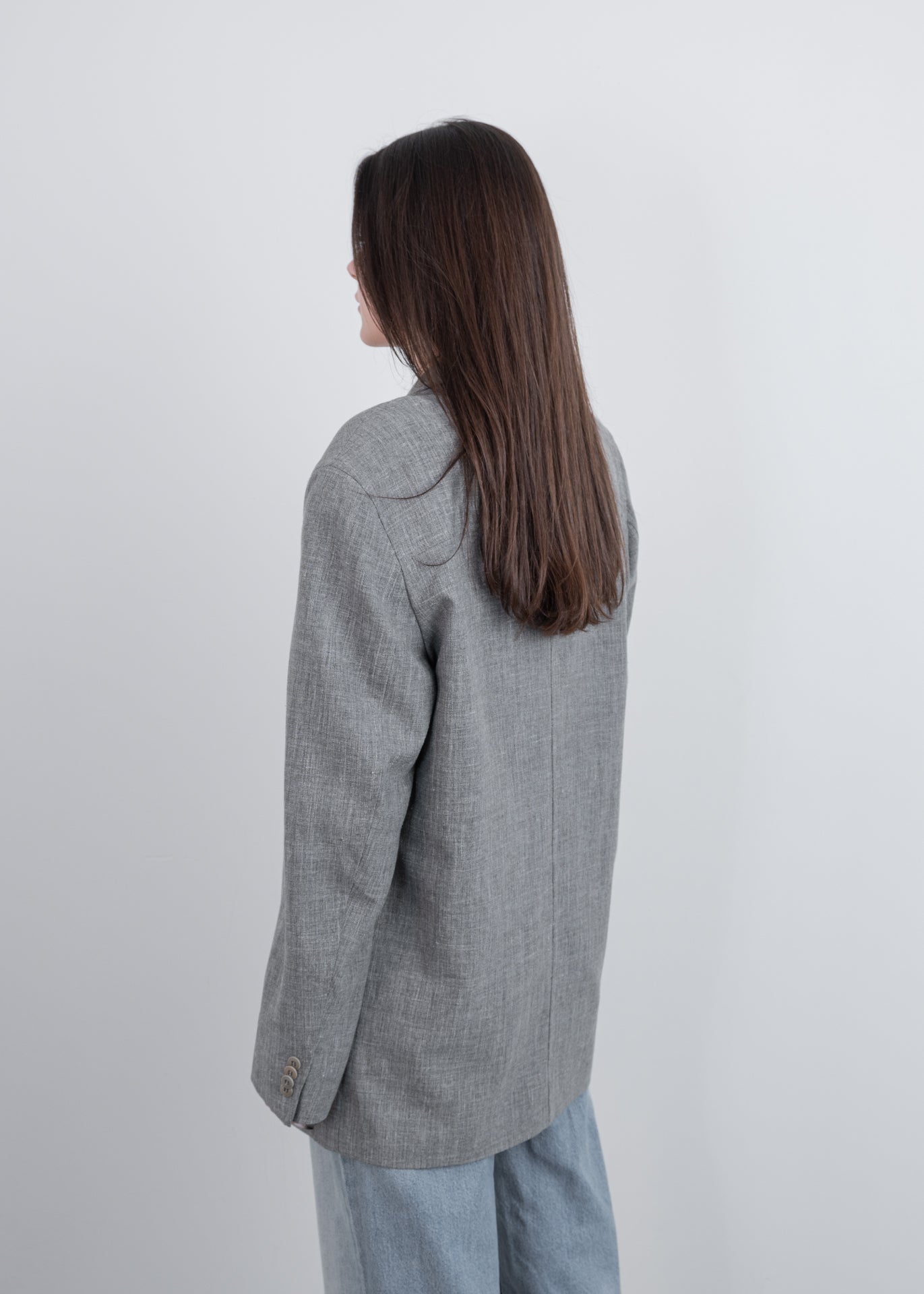 Vintage Straight Cut Oversized Jacket in Grey