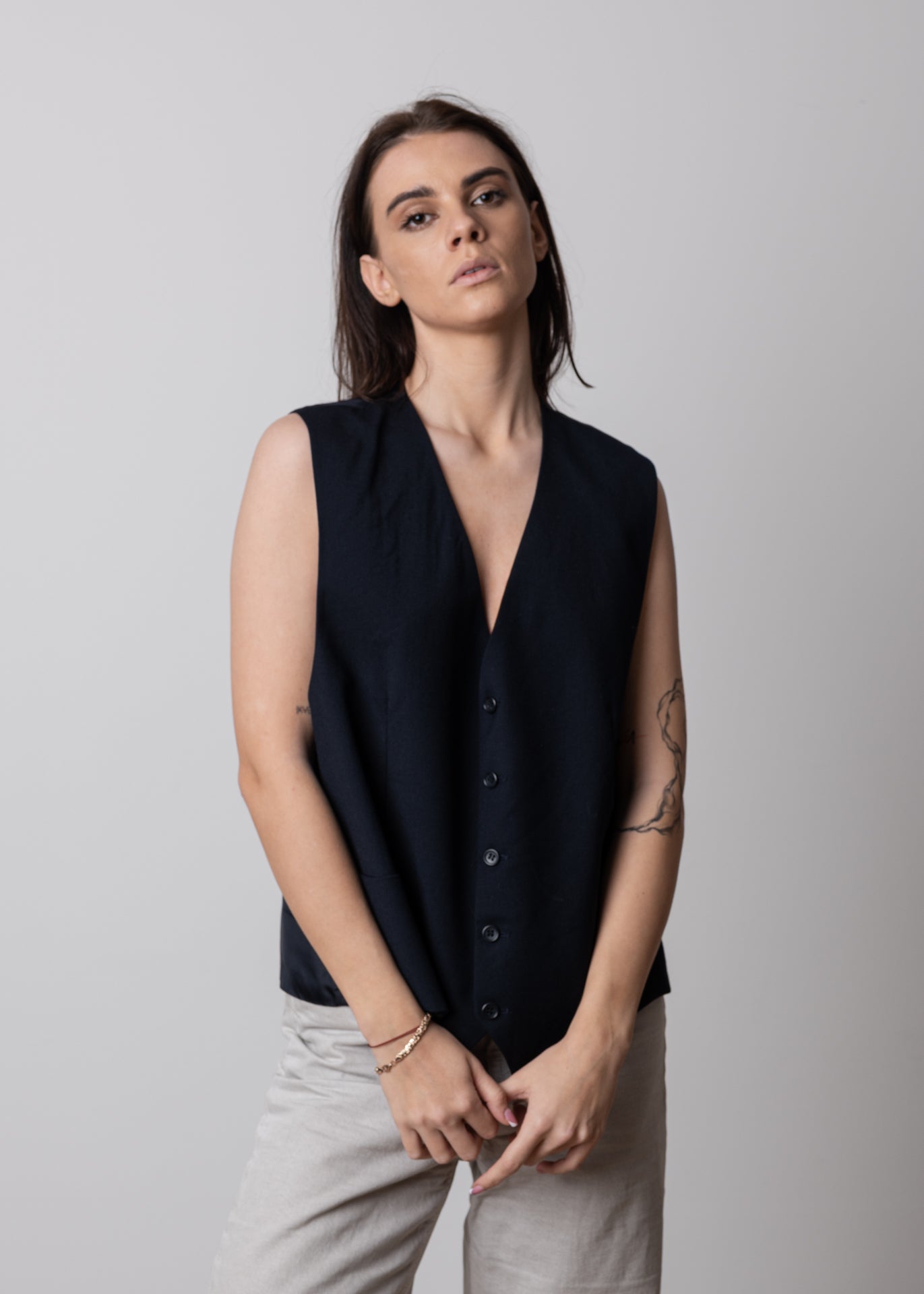Vintage Blue Oversized Vest