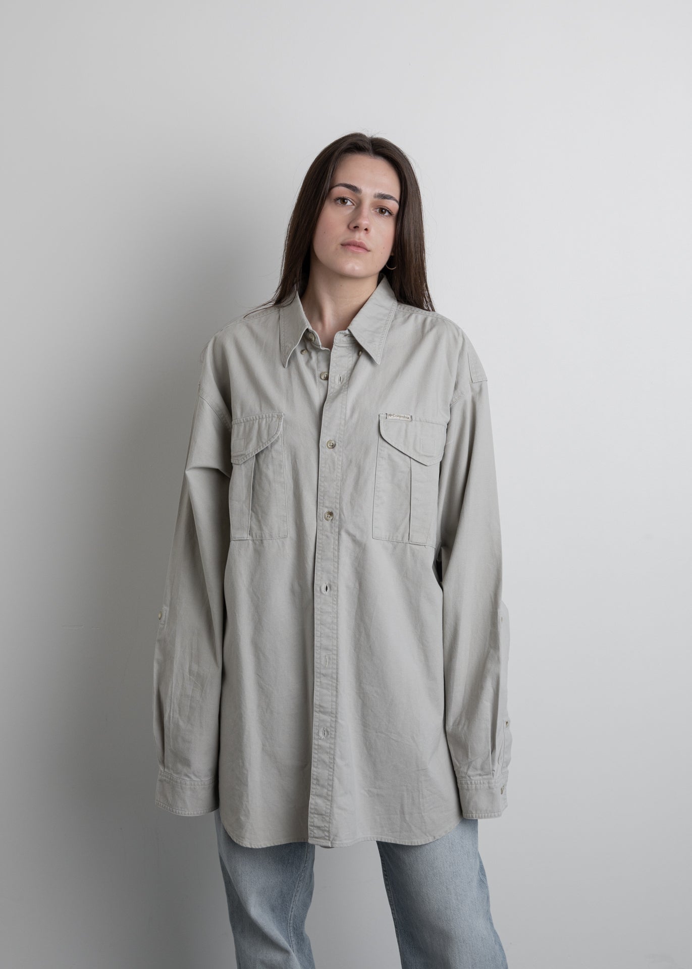 Vintage Grey Oversized COLUMBIA Shirt