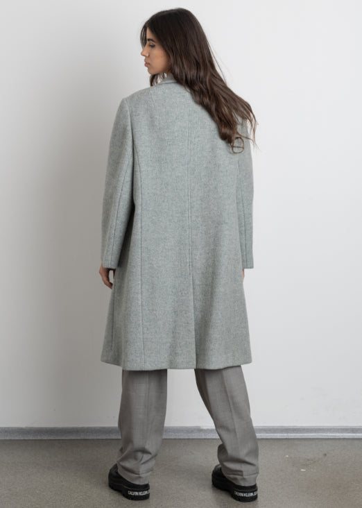 Vintage Blue Oversized Wool Coat