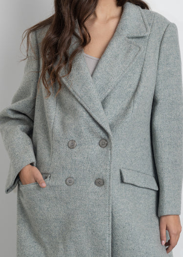 Vintage Blue Oversized Wool Coat