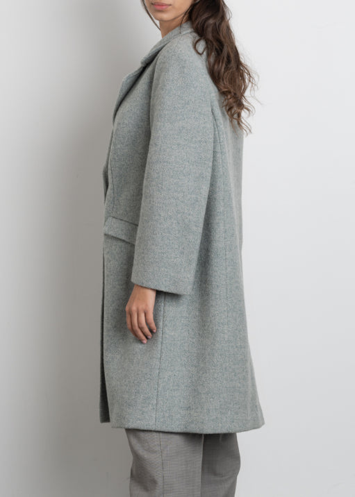 Vintage Blue Oversized Wool Coat