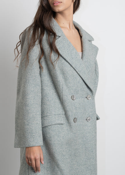 Vintage Blue Oversized Wool Coat