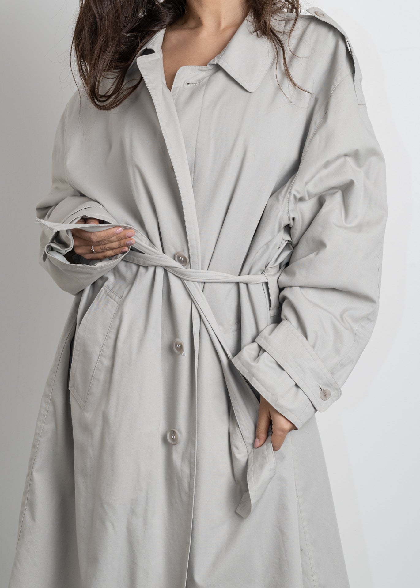 Vintage Grey Oversized Rain Coat