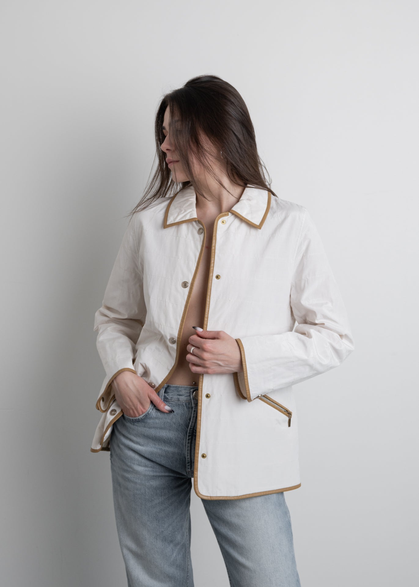 Vintage White Quilted Jacket