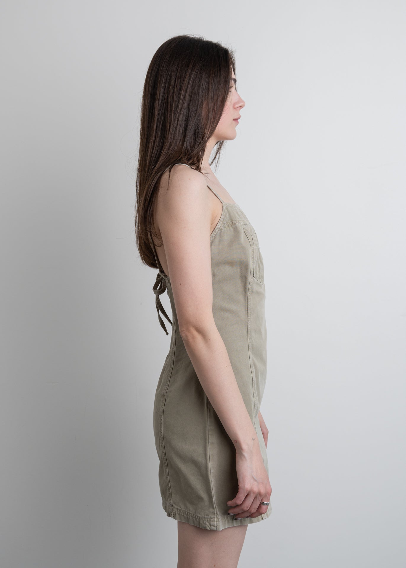 Vintage Green Cotton Mini Dress