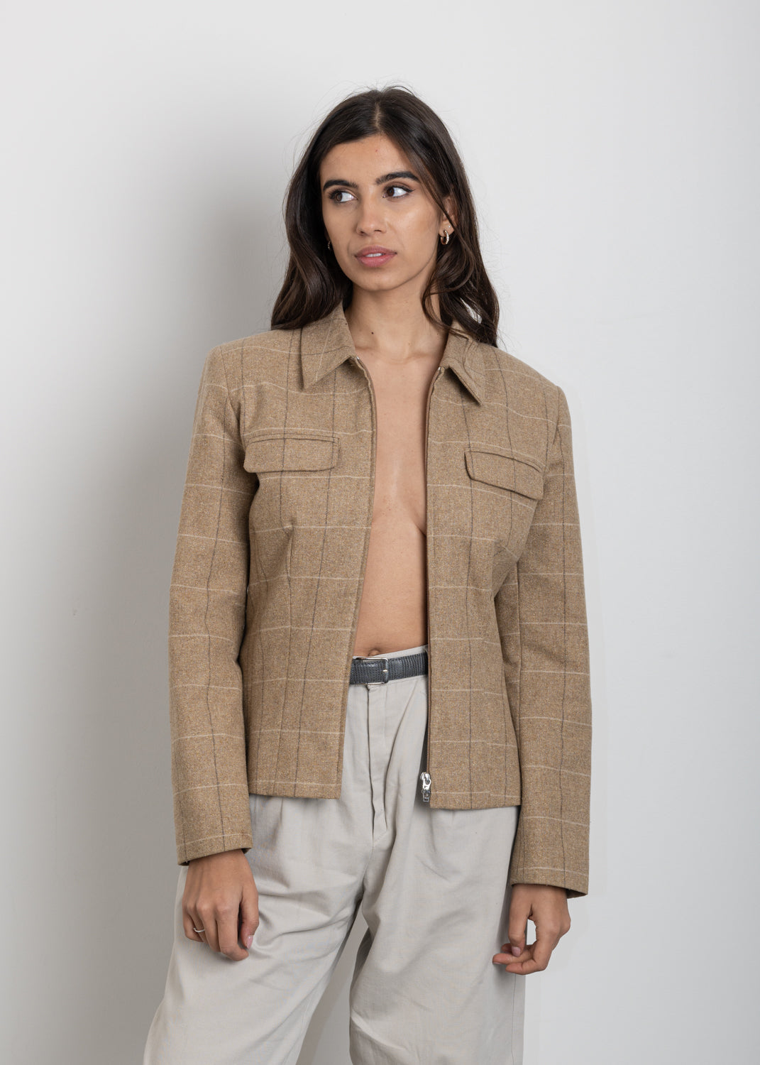 Vintage Beige Wool Jacket