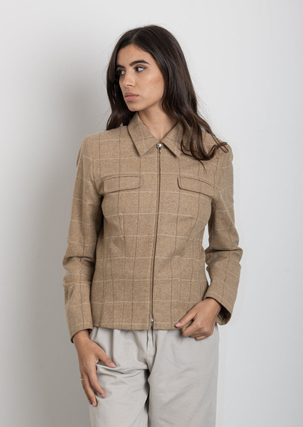 Vintage Beige Wool Jacket