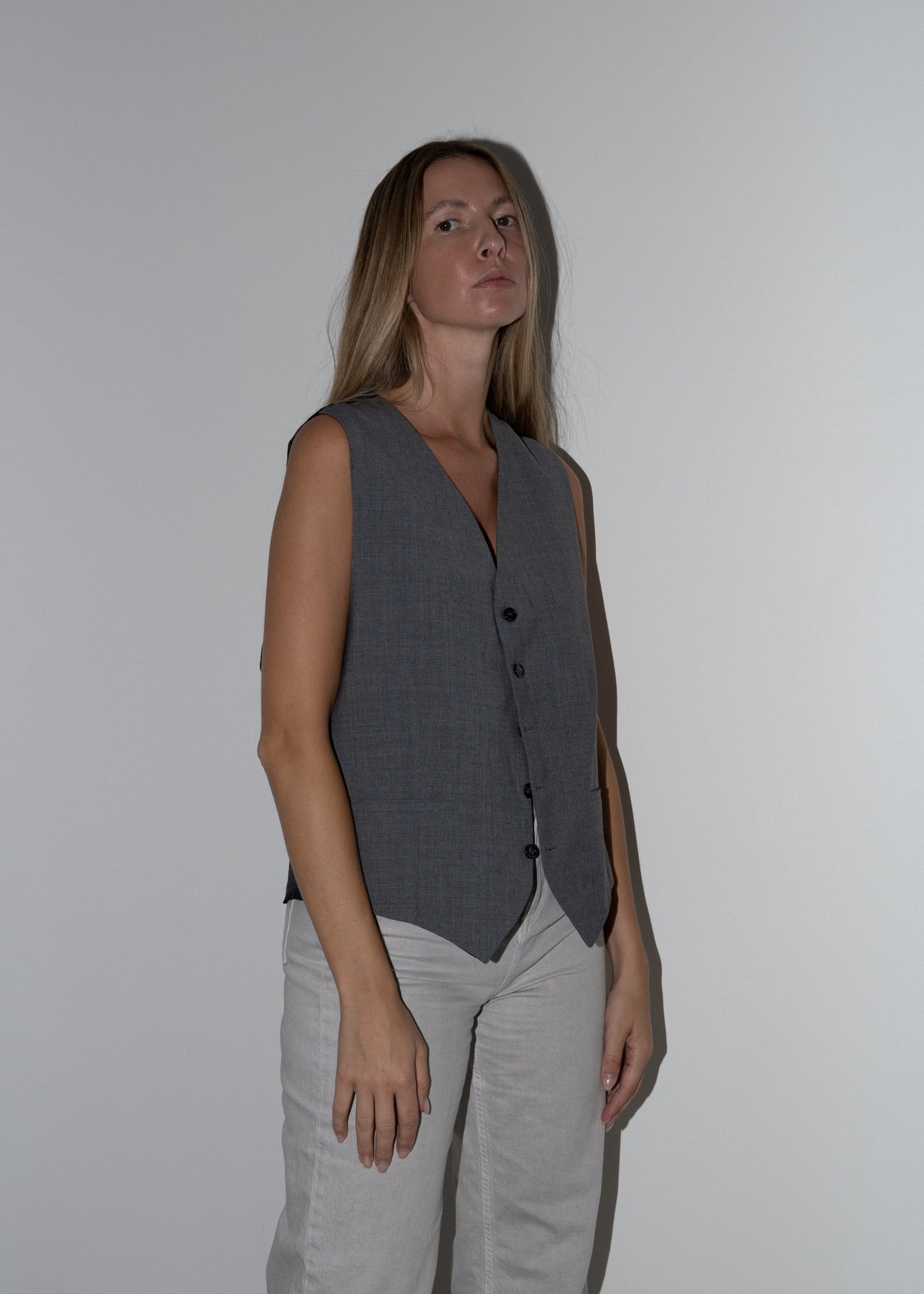 Vintage Grey Oversized Vest