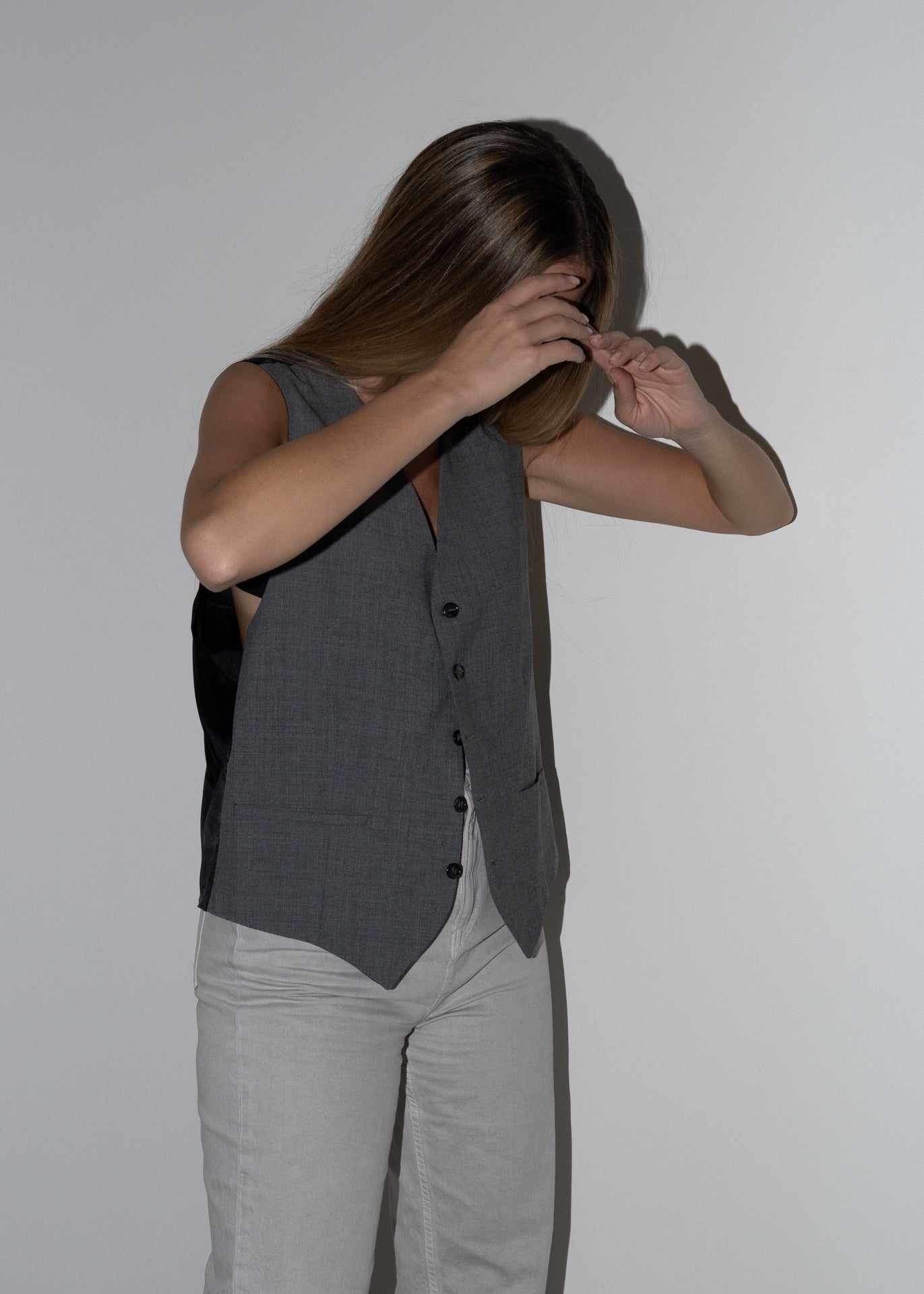 Vintage Grey Oversized Vest