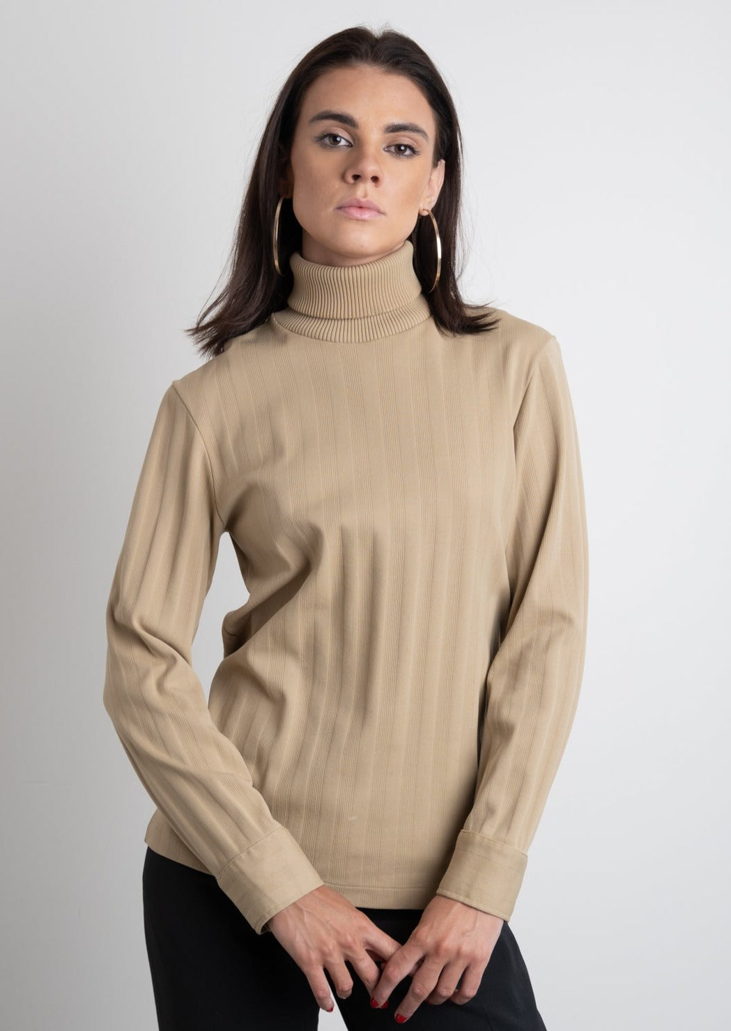 Vintage Beige Turtle Neck Sweater