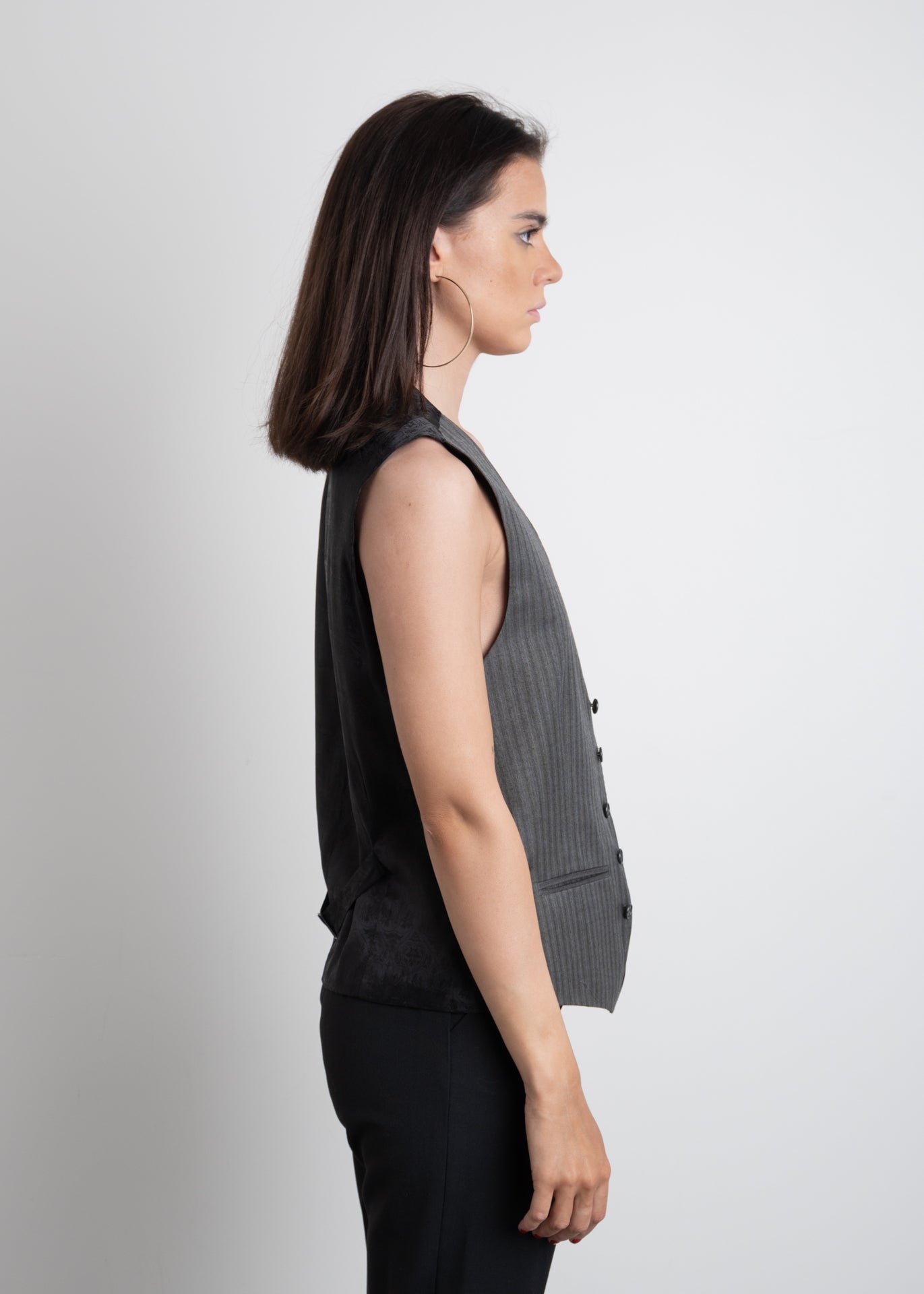 Vintage Grey Elegant Vest