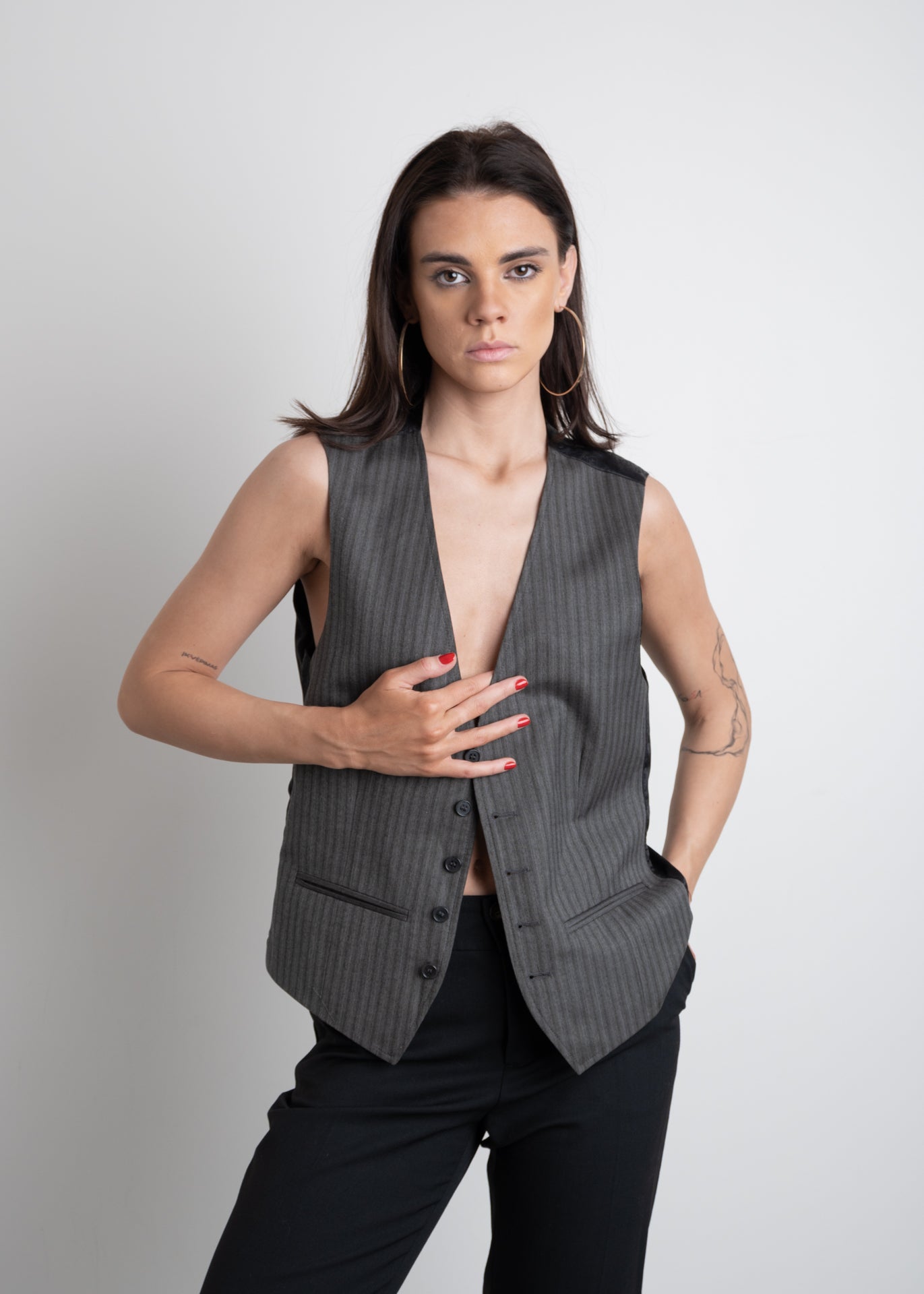 Vintage Grey Elegant Vest