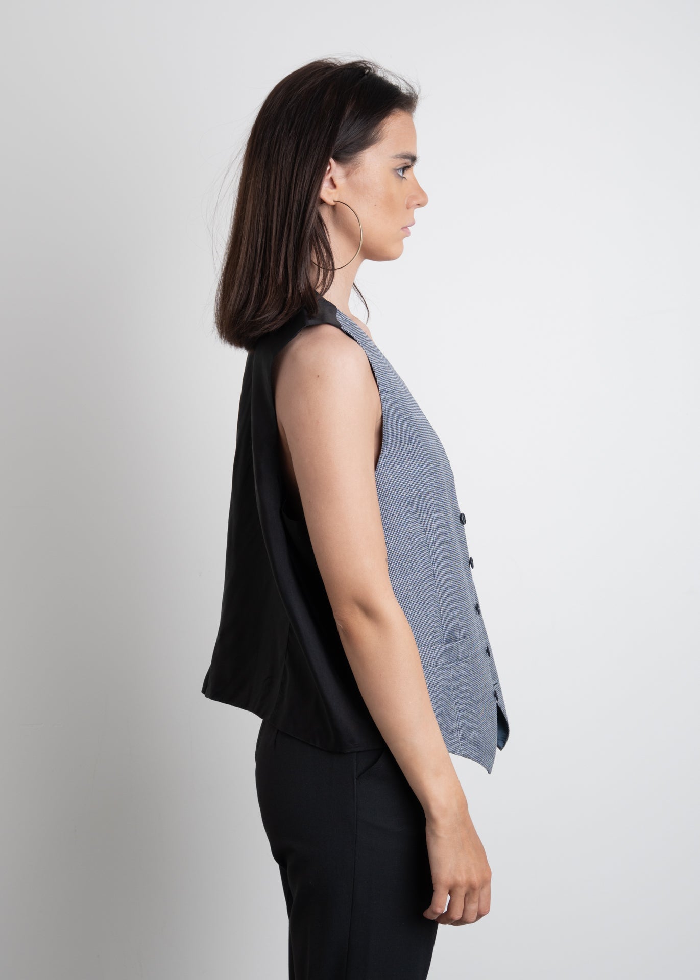 Vintage Blue Oversized Vest