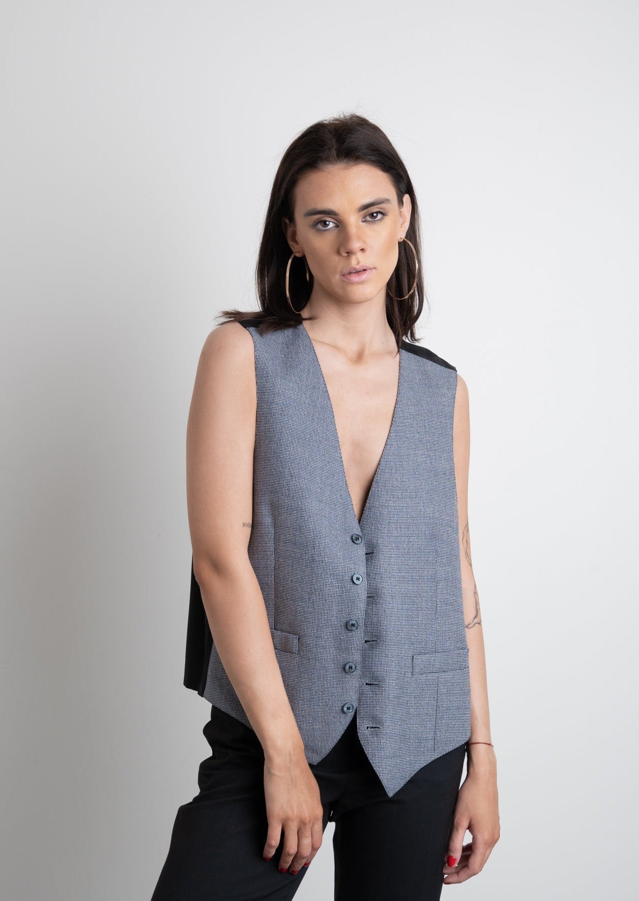 Vintage Blue Oversized Vest