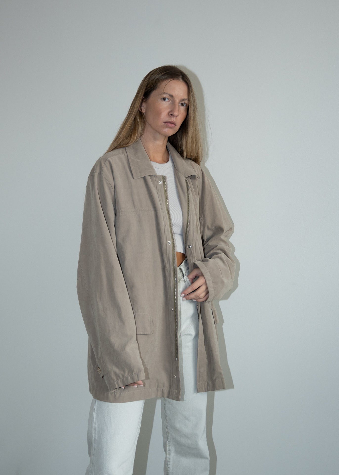 Vintage Nude Oversized Light Weight Jacket
