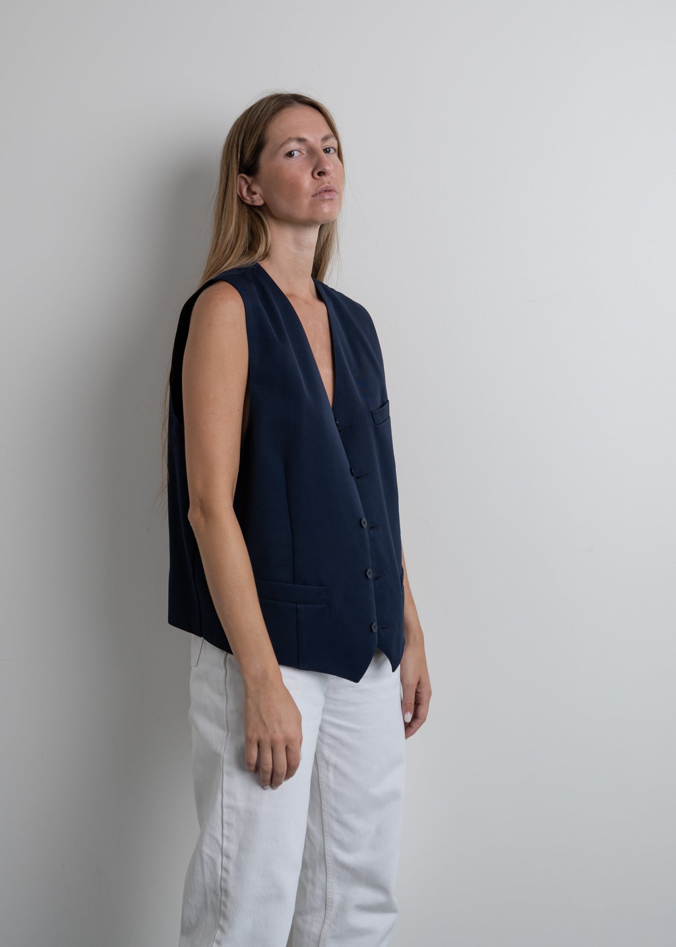 Vintage Blue Oversized Vest