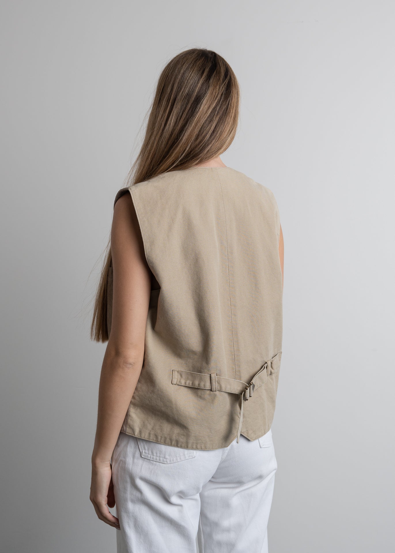Vintage Grey Oversized Suede Vest