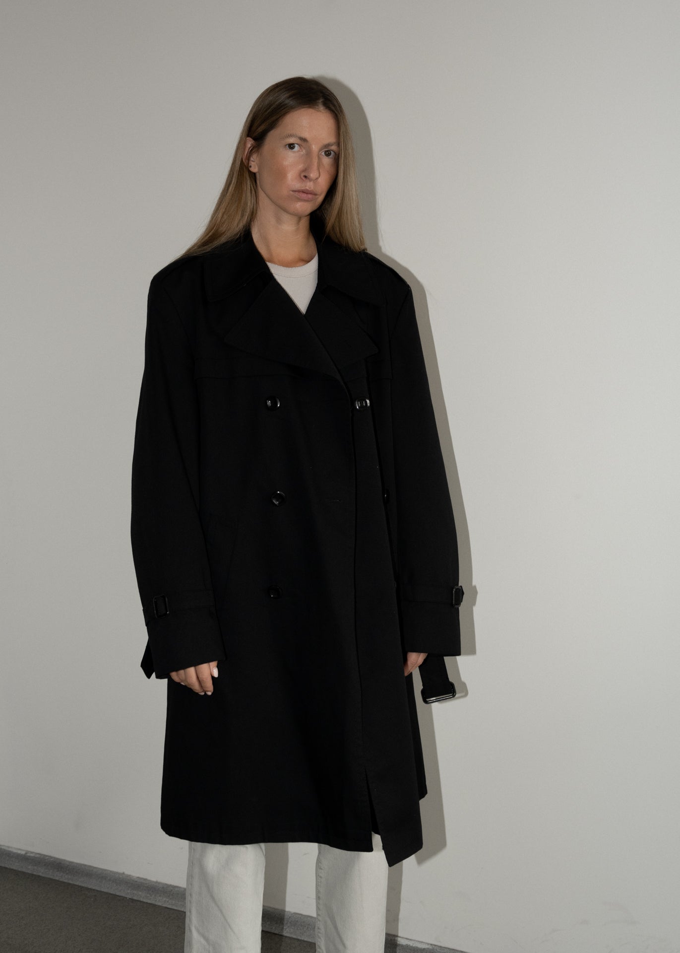 Vintage Black Oversized Rain Coat