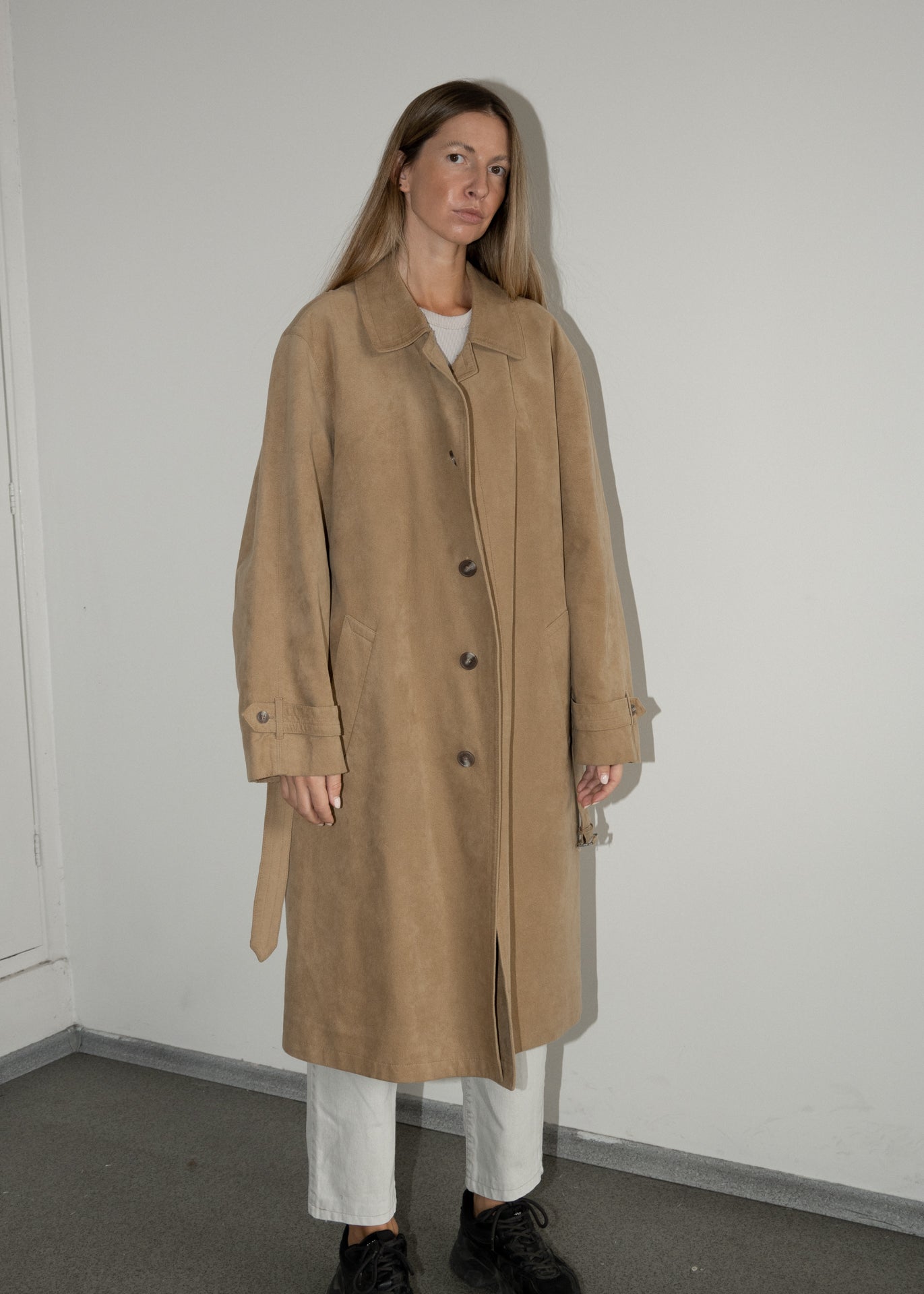 Vintage Brown Oversized Faux Suede Coat