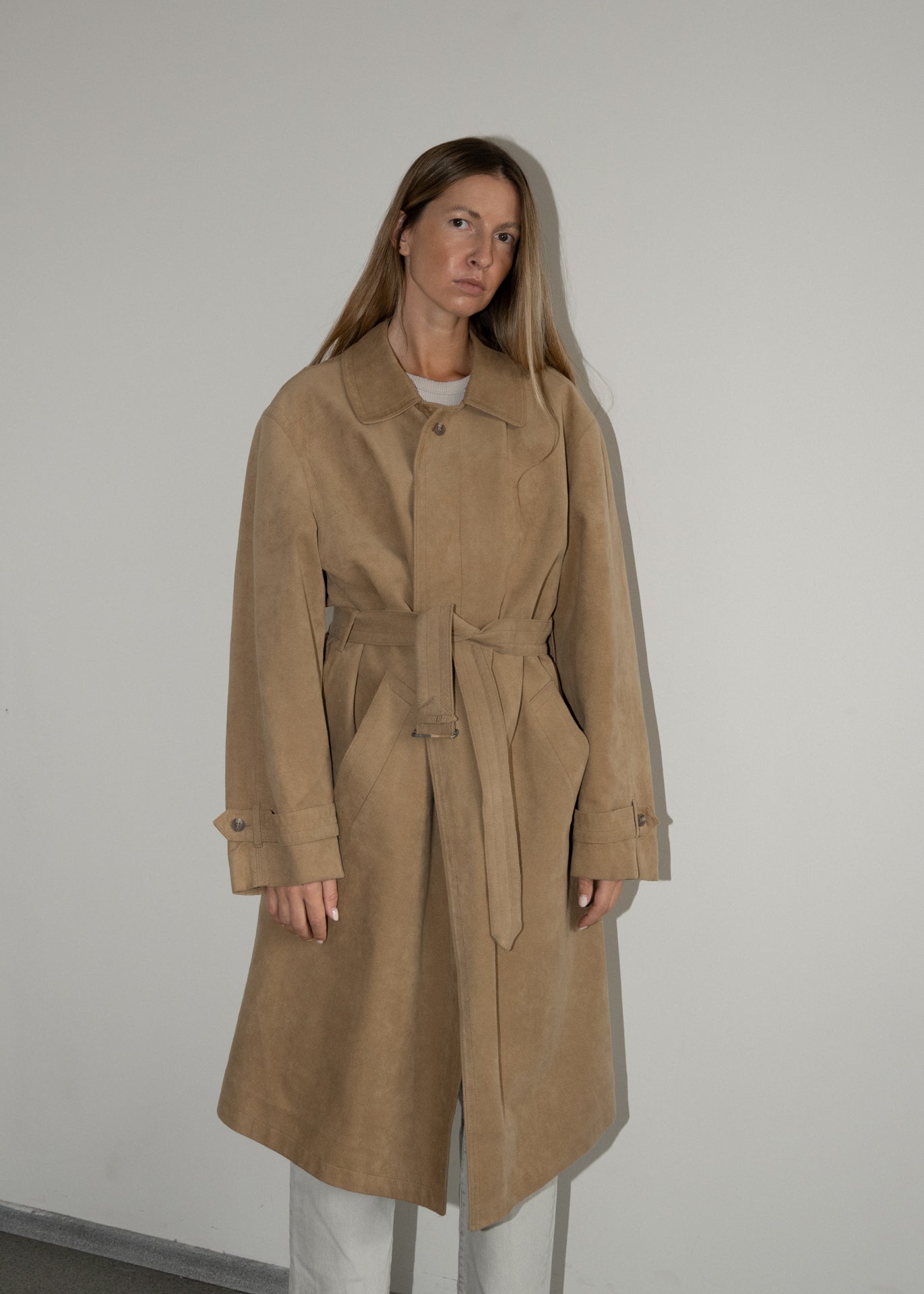 Vintage Brown Oversized Faux Suede Coat