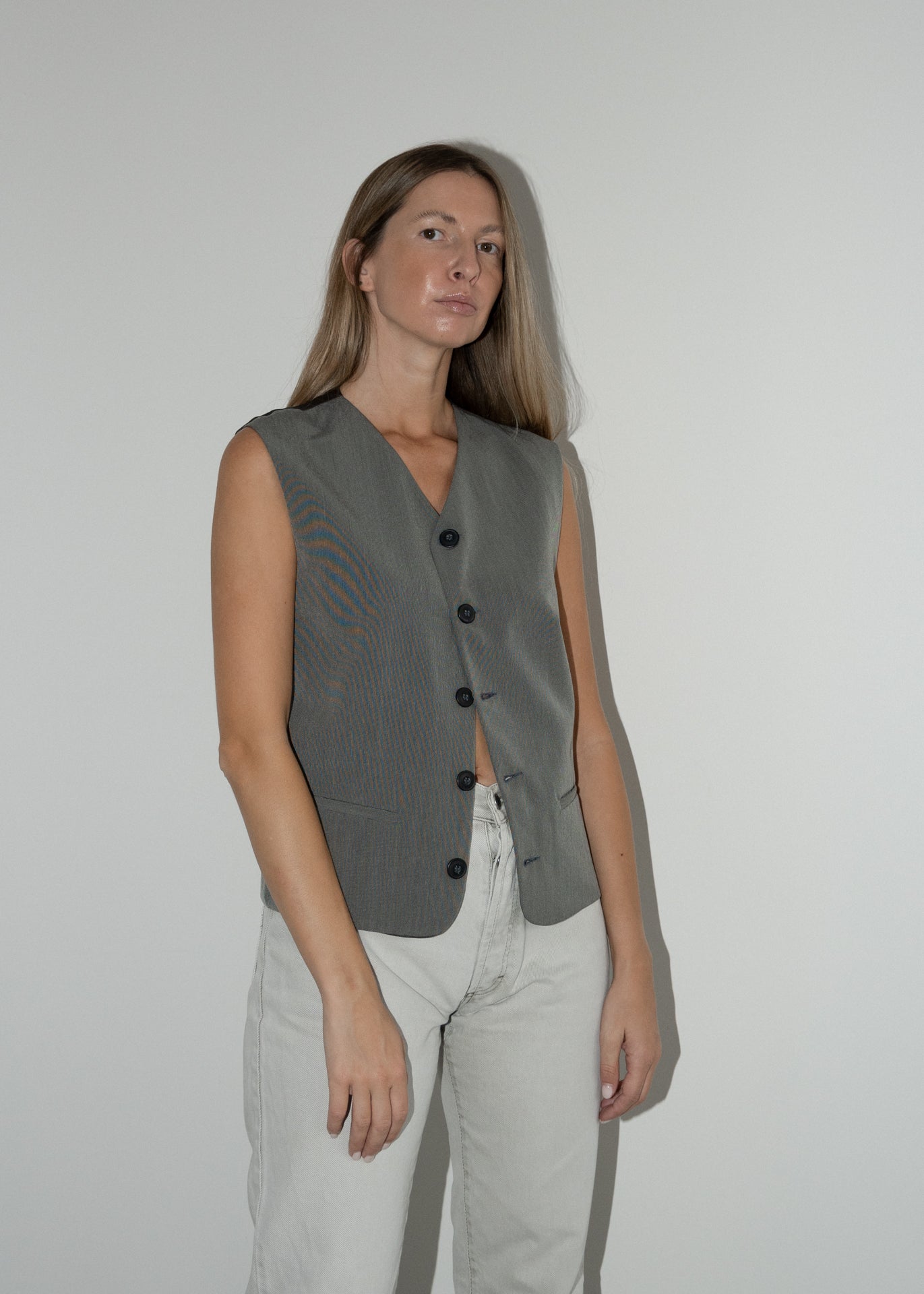 Vintage Grey Oversized Vest
