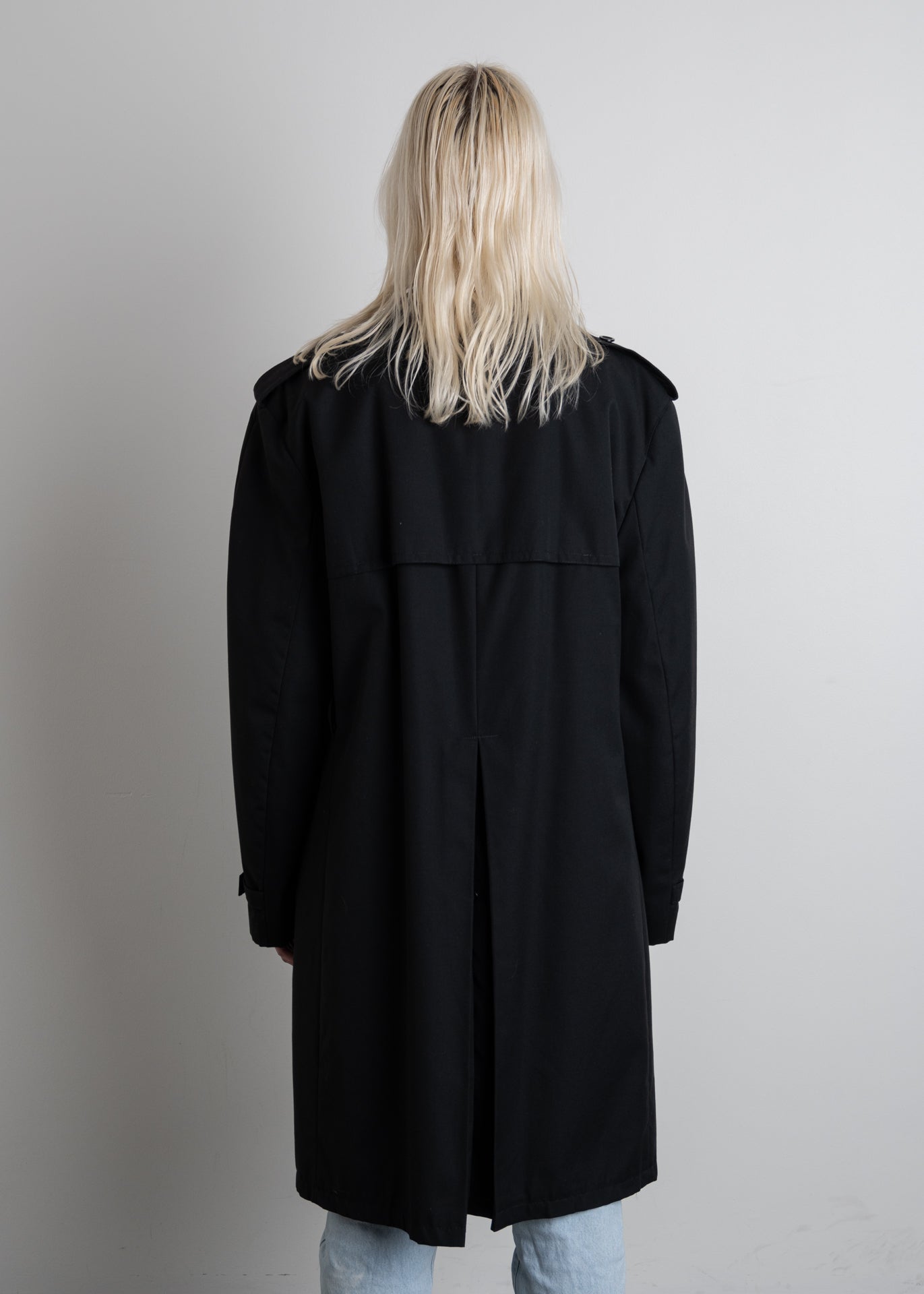 Vintage Black Oversized Rain Coat