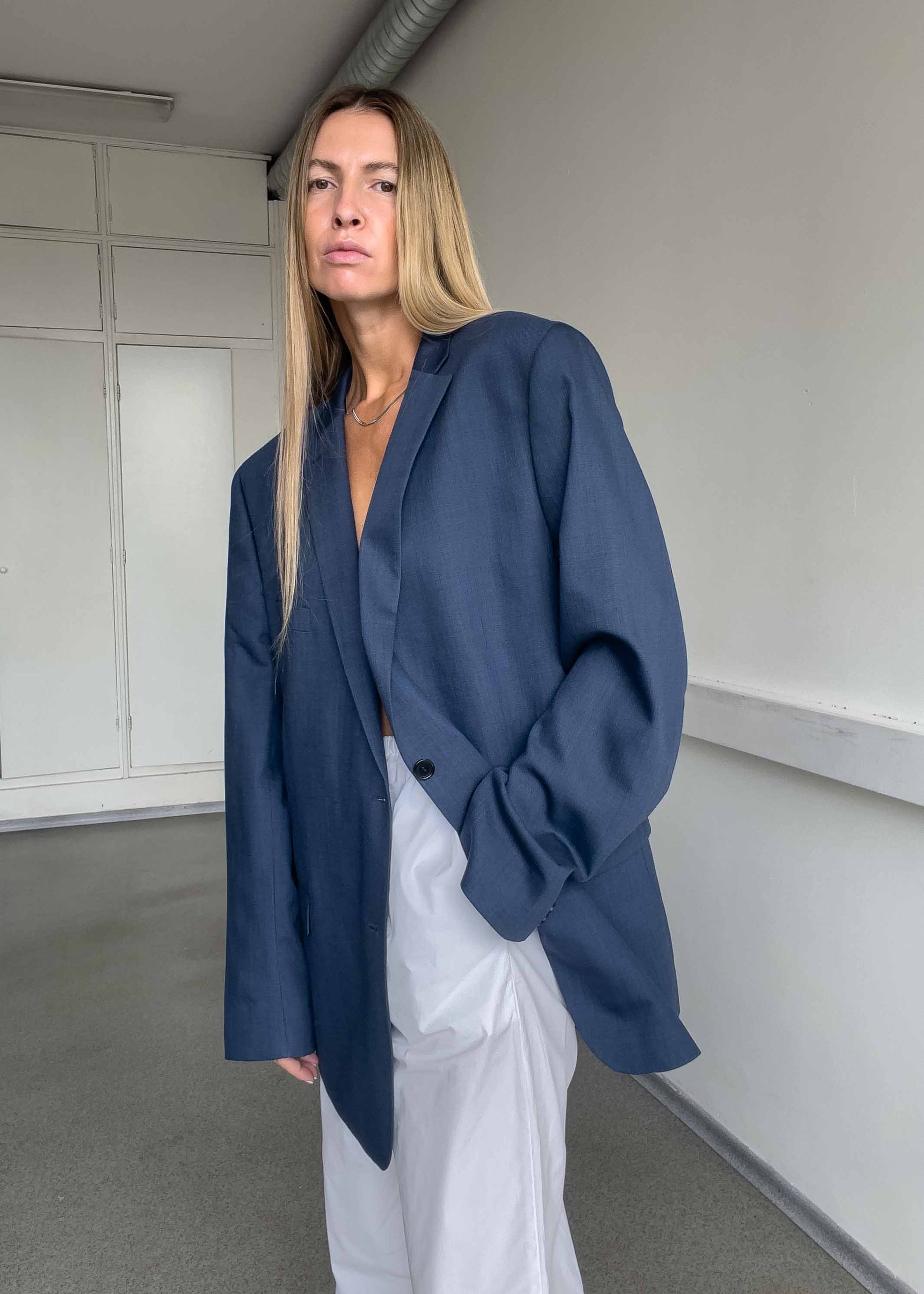 Vintage Blue Oversized Blazer