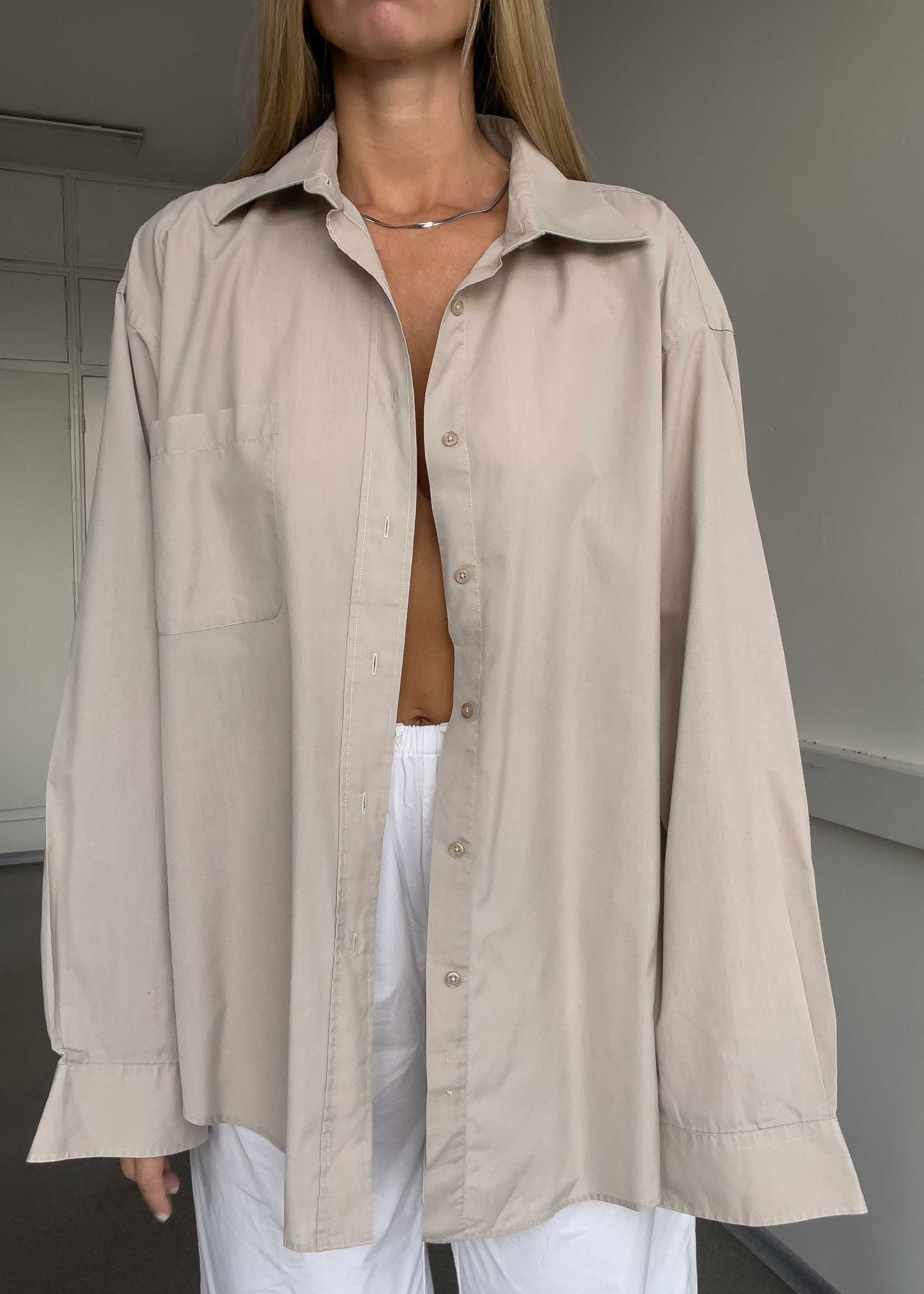 Vintage Warm Grey Oversized Shirt