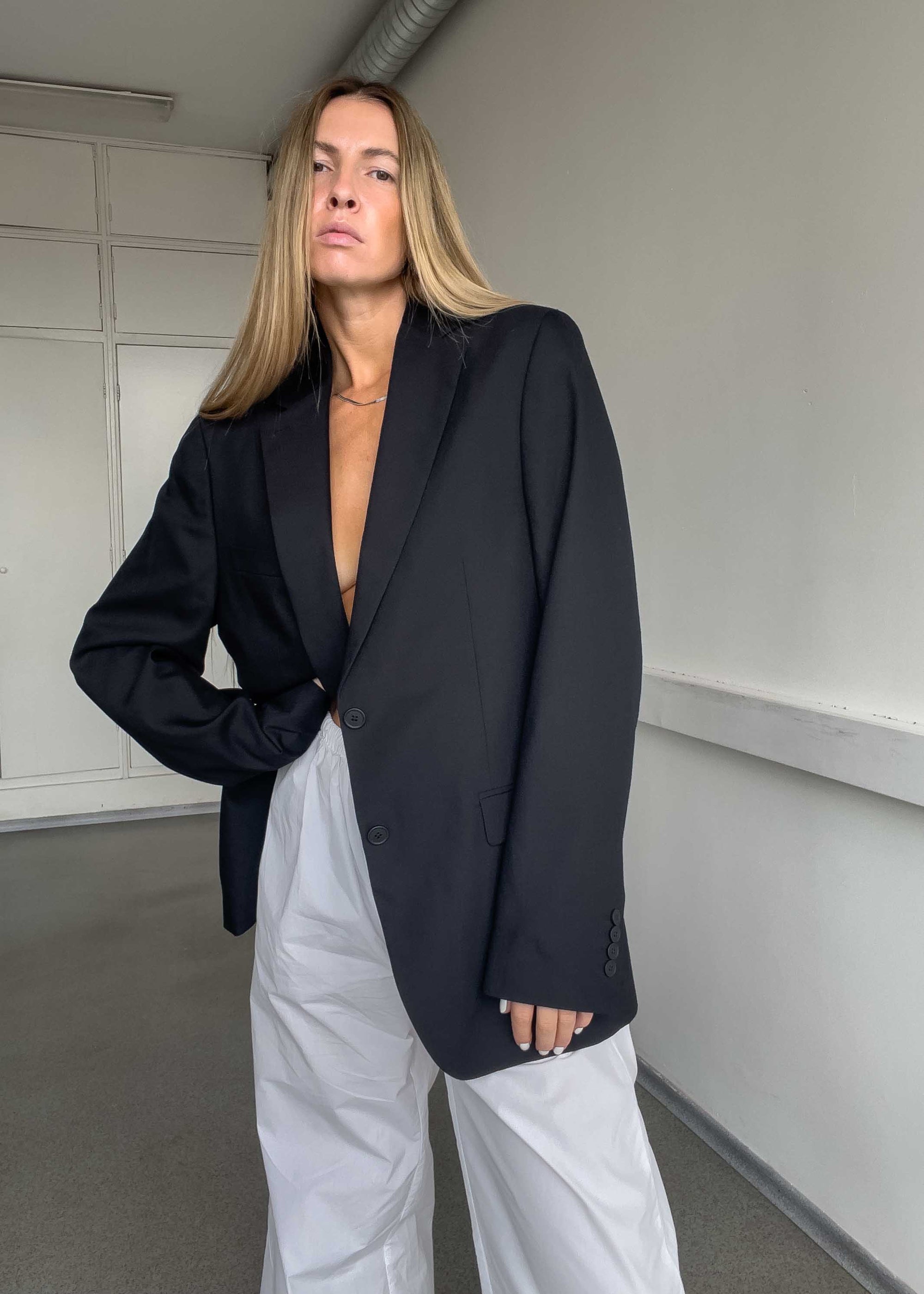Vintage Black Oversized Blazer