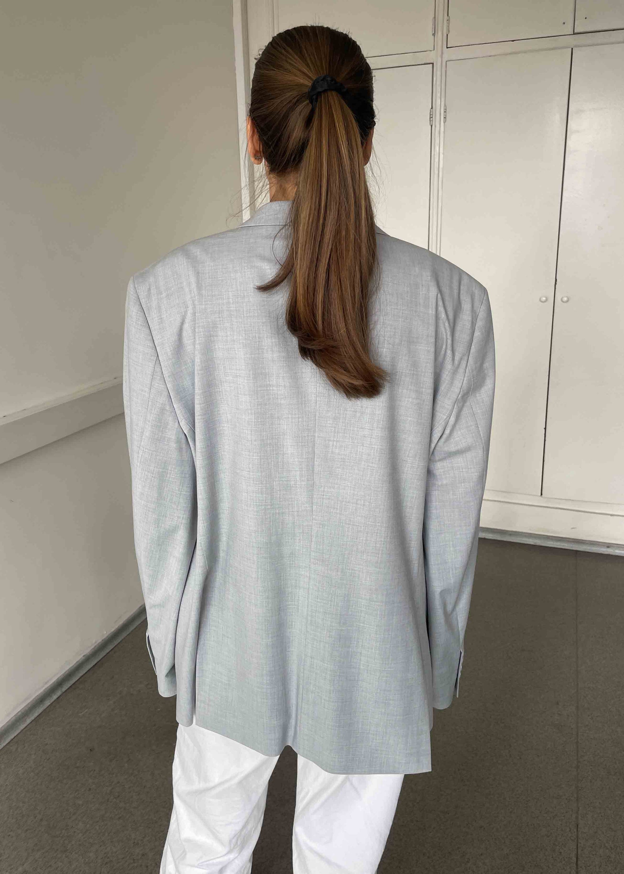Vintage Light Grey Oversized Blazer