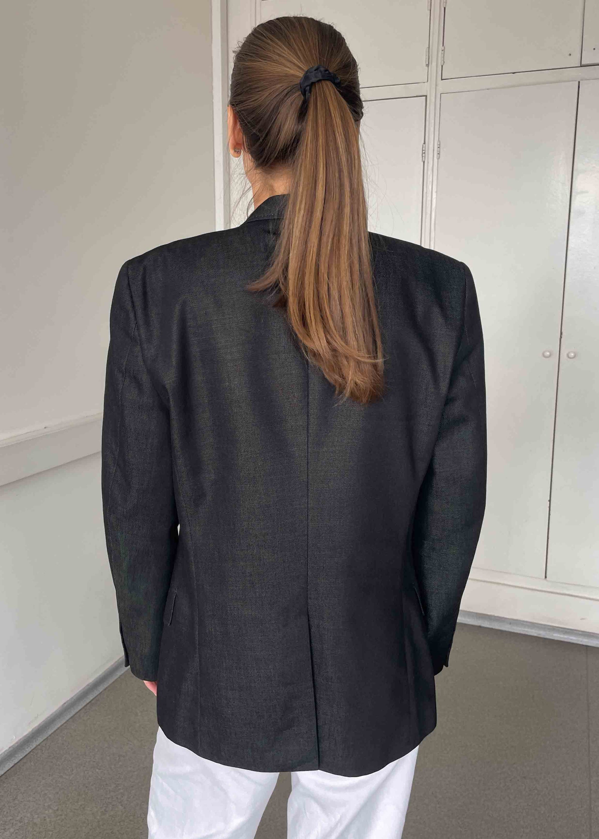 Vintage Black Denim Look Smaller Fit Blazer