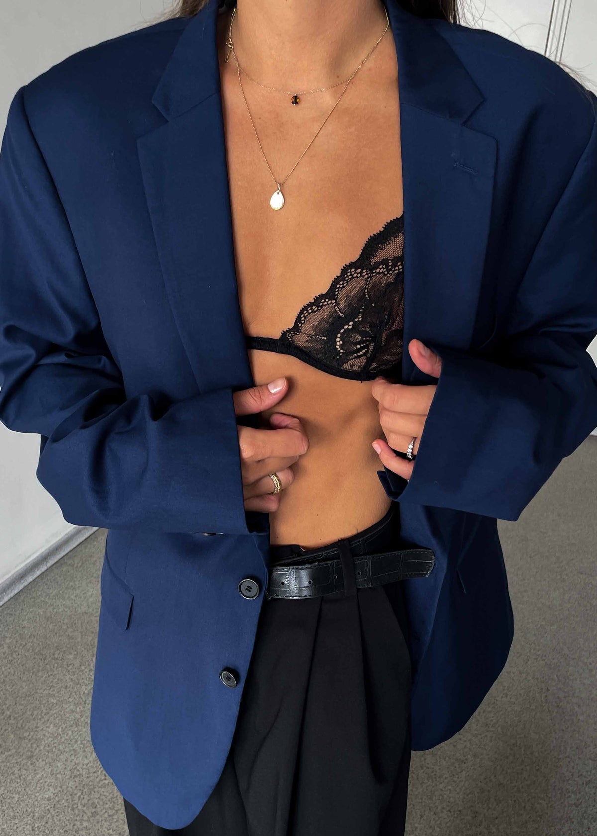 Vintage Blue Oversized Blazer