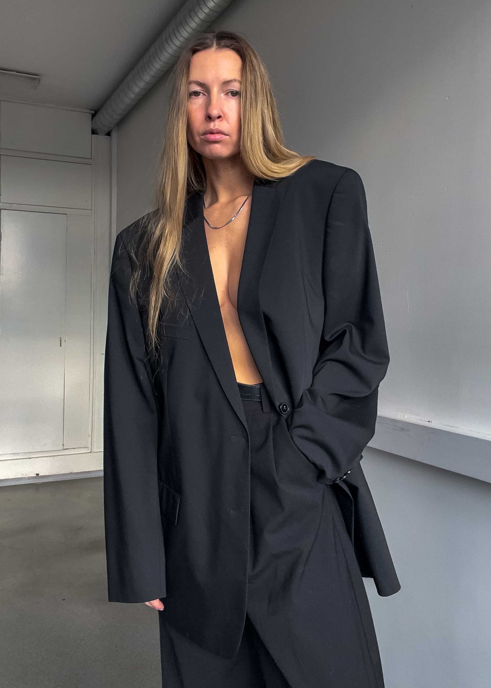 Vintage Black Oversized Blazer